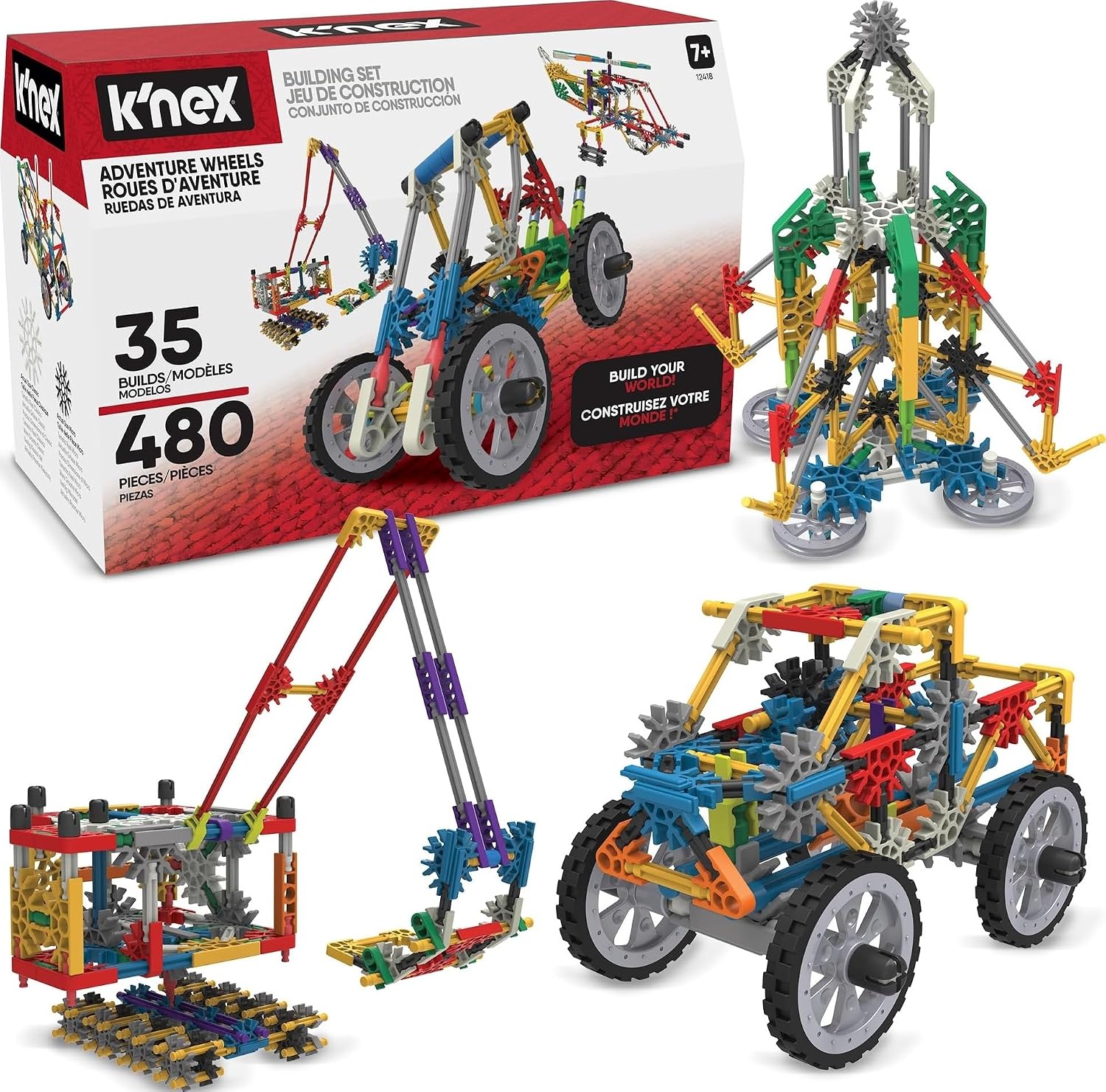 K'NEX - Adventure Wheels Building Set - 480 Pieces‚ STEM Building, Creative Construction Set‚ Ages 7+ - Amazon Exclusive