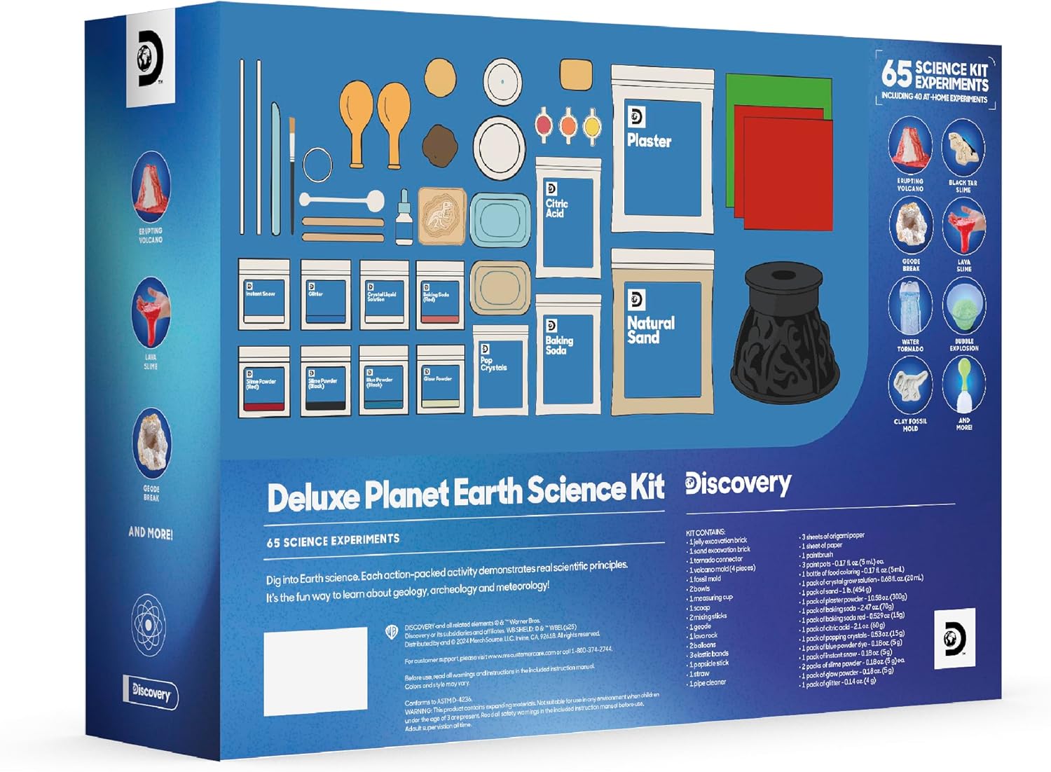 Discovery™ Planet Earth Science Kit – 65 Experiment STEM Lab for Kids| Includes DIY Volcano, Tornado, Fossils, Crystals, & Slime| Geology, Chemistry & Archeology Learning Toy|Educational Gift| Ages 8+ - Image 7