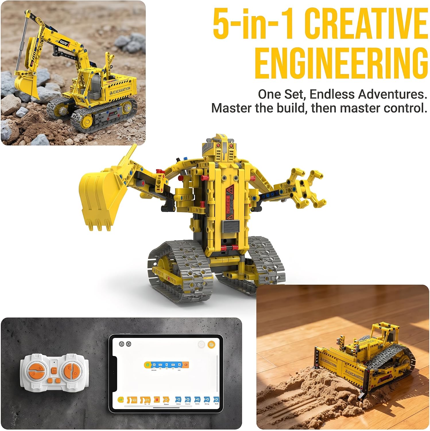 Robot Building Kit, 5-in-1 Programmable Robot Kit, App & Remote - Image 5