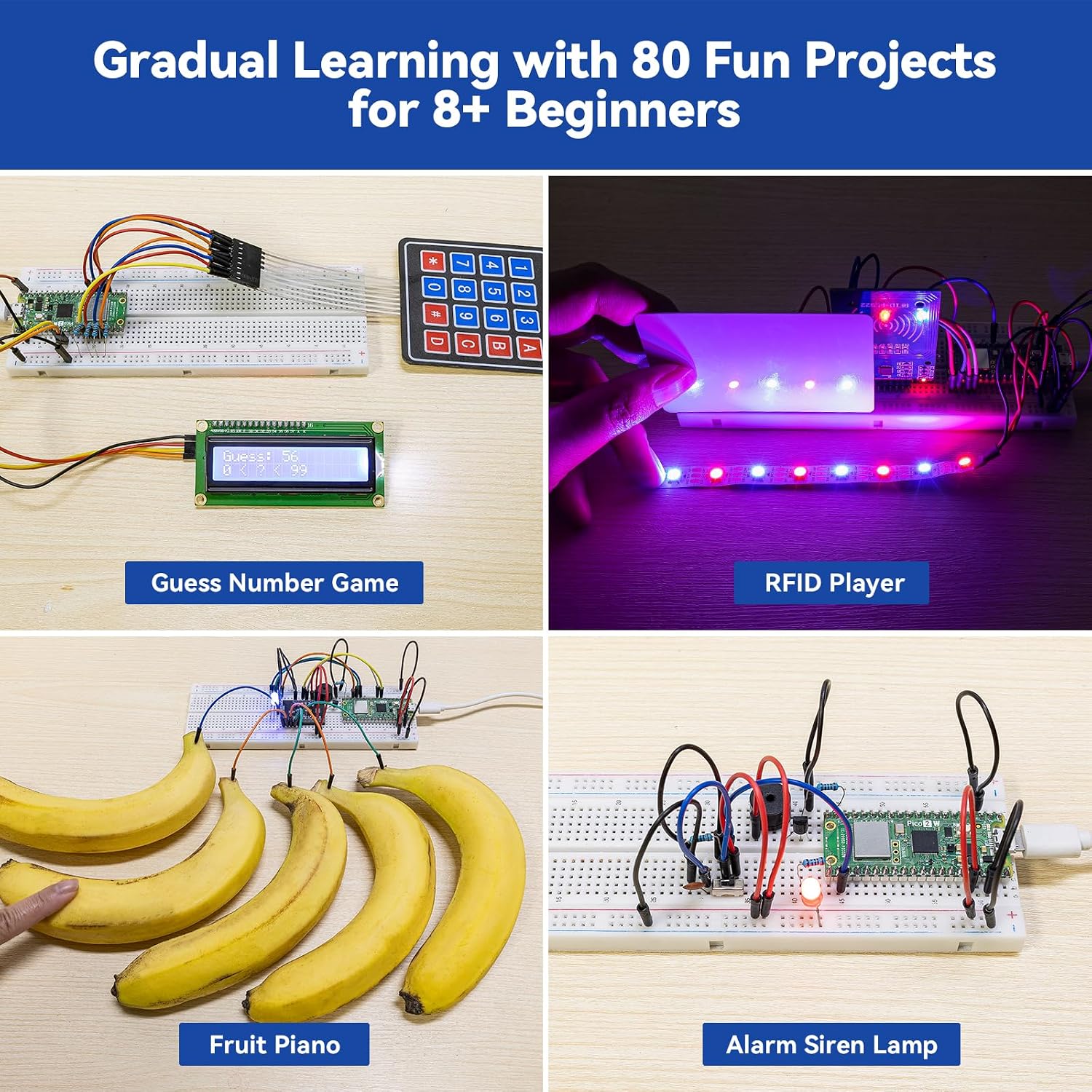 SunFounder Raspberry Pi Pico 2 W Ultimate Starter Kit with 110+Video Courses Online Tutorials, 96 Projects (16 IoT Projects), MicroPython, C++ (Compatible with Arduino IDE) - Image 8