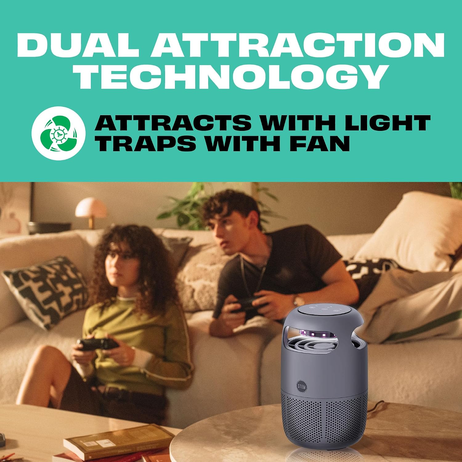STEM Flying Insect Fan Trap for Indoor Bug Control, Attracts Mosquitoes, Fruit Flies, and House Flies, Plug-in Fan with UV Light, Starter Kit Includes 1 Device and 10 Glue Traps - Image 5