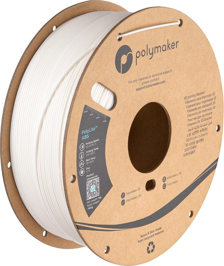 Polymaker ABS Filament White 1KG 1.75mm, Heat Resistant, Strength