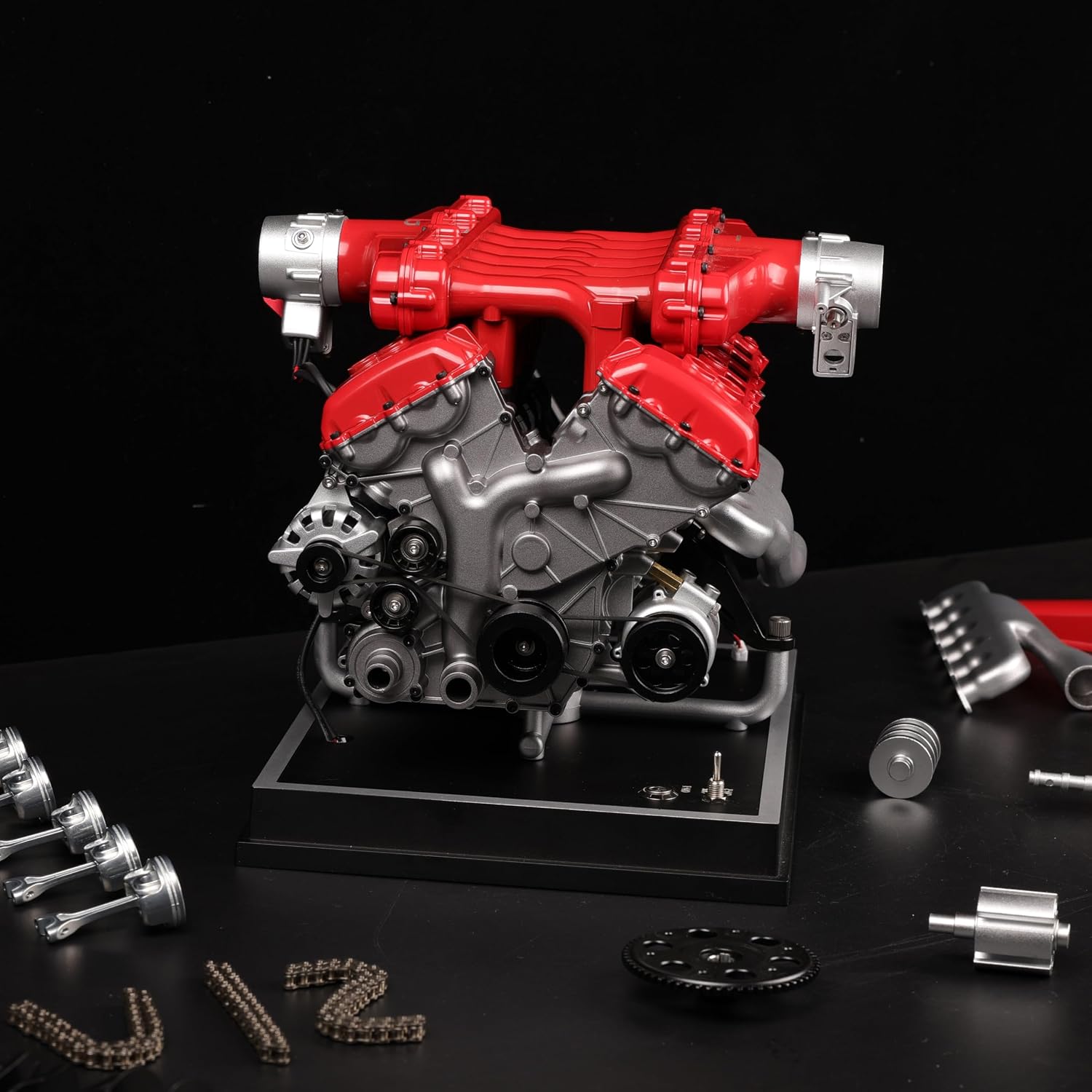 Metal V12 Engine Model Kit That Works 800+ PCS Metal Motorized 4-Stroke Engine with Electric Drive, DIY STEM Building Project & Educational Gift for Adults, and Car Enthusiasts - Image 5