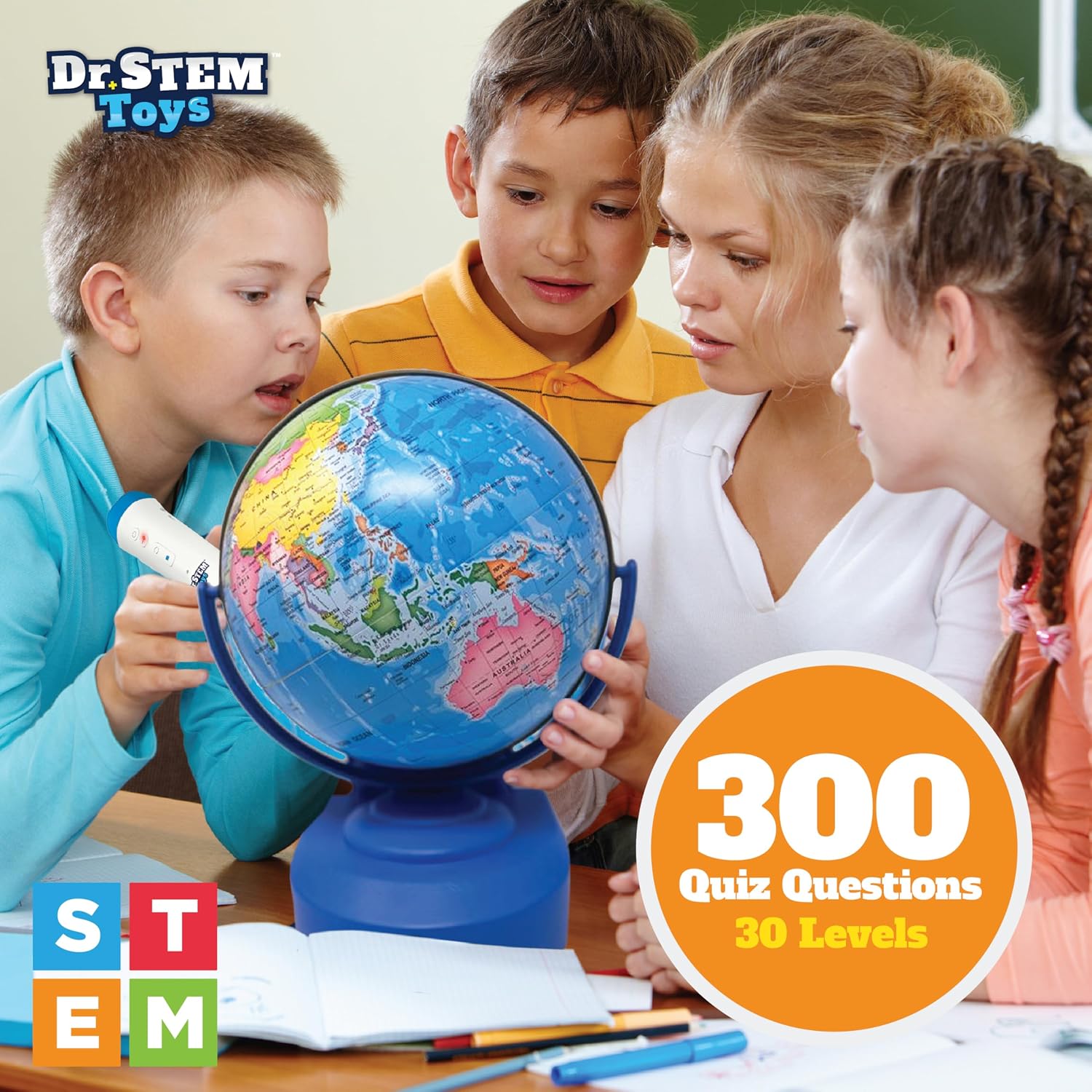 Dr. STEM Toys Interactive Talking Globe with Smart Pen, Game Panel, 300+ Geographic Quiz Questions, Touch & Learn, Music, and More - Educational Toy for Kids Ages 6+ - Image 5