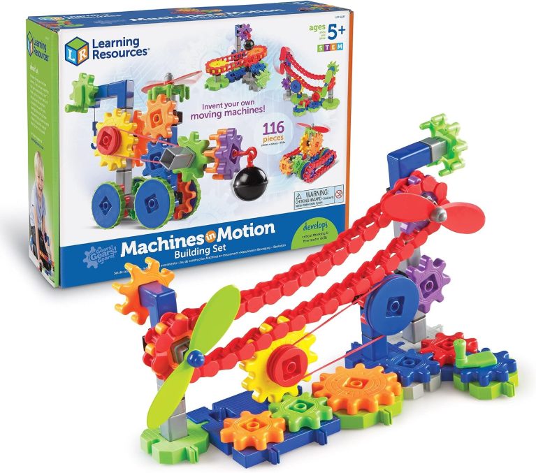 Learning Resources Gears! Gears! Gears! Machines in Motion - Toddler STEM, Building Toys for Kids, Hands-On Construction & Engineering Set, Critical Thinking, Fine Motor Skills