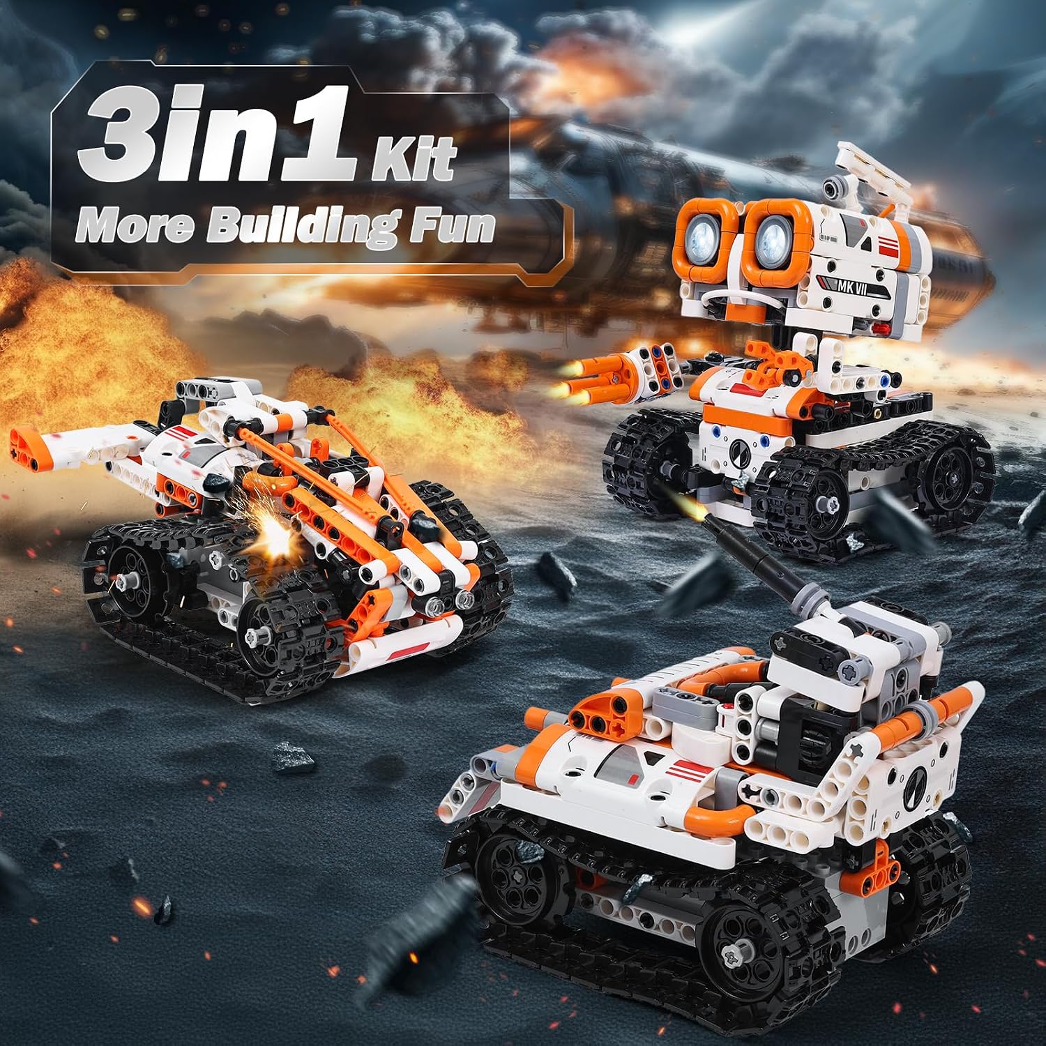 Kyanio STEM Robotics Kits for Kids Ages 8-12 8-14 Year Old, 3 in 1 Remote/APP Control & Programming Robot Building Set, Toy Coding Science Projects, Birthday Gift Ideas for 8 9 10 11 12+ Boys & Girls - Image 2