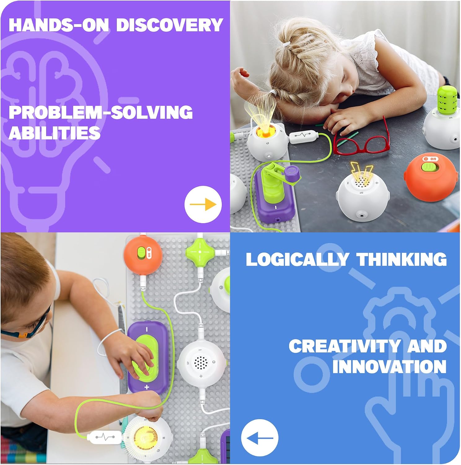 Science Kits for Kids - STEM Kits for Kids, Electronics Exploration Kit, Over 150 Projects, 14 Circuit Parts, STEM Educational Toy Gifts for Kid Boys Girls Ages 3 4 5 6 7 8 9 10 11 12 - Image 4