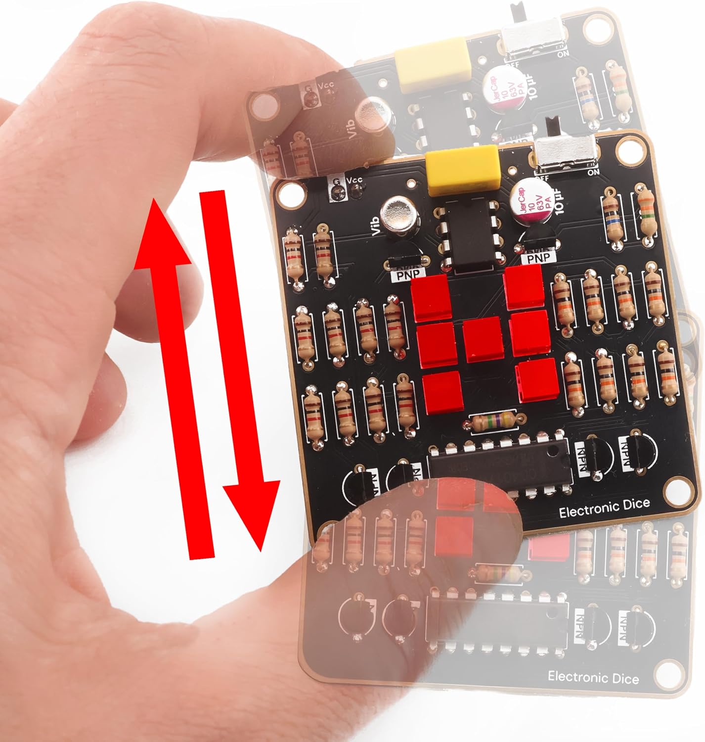 Electronic Dice Soldering Kit DIY LED Random Dice Circuit Kit 555 Timer CD4017, STEM Electronics Project Kit for Beginners Students Adults DIY Learning Kit School Engineering Project - Image 3
