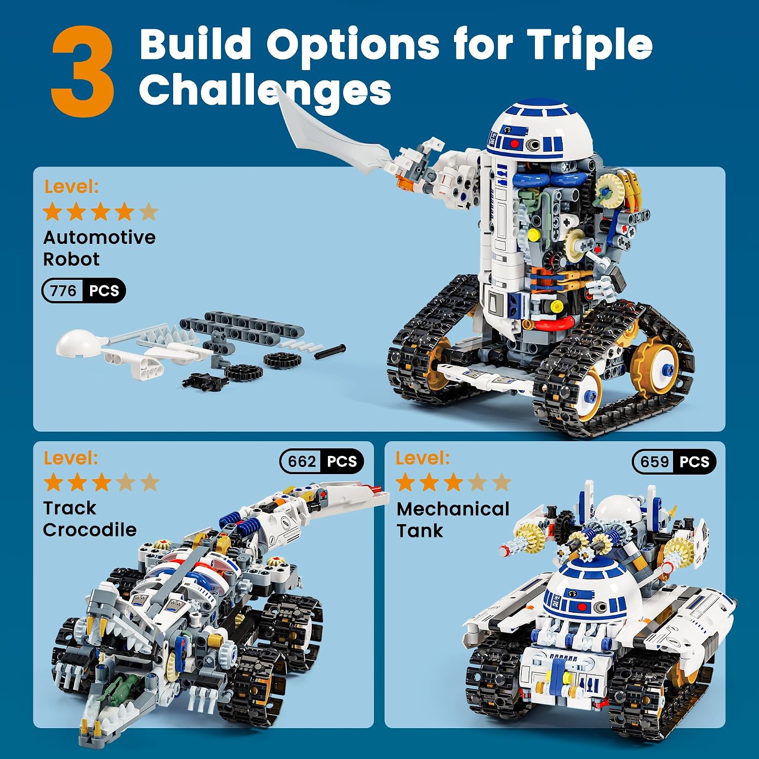 3-in-1 STEM Robot Building Kit, APP & Remote Control Robotics Kit - Image 3