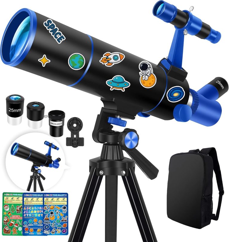 Hawkko Portable Telescope for Kids & Beginners 80mm Aperture 500mm