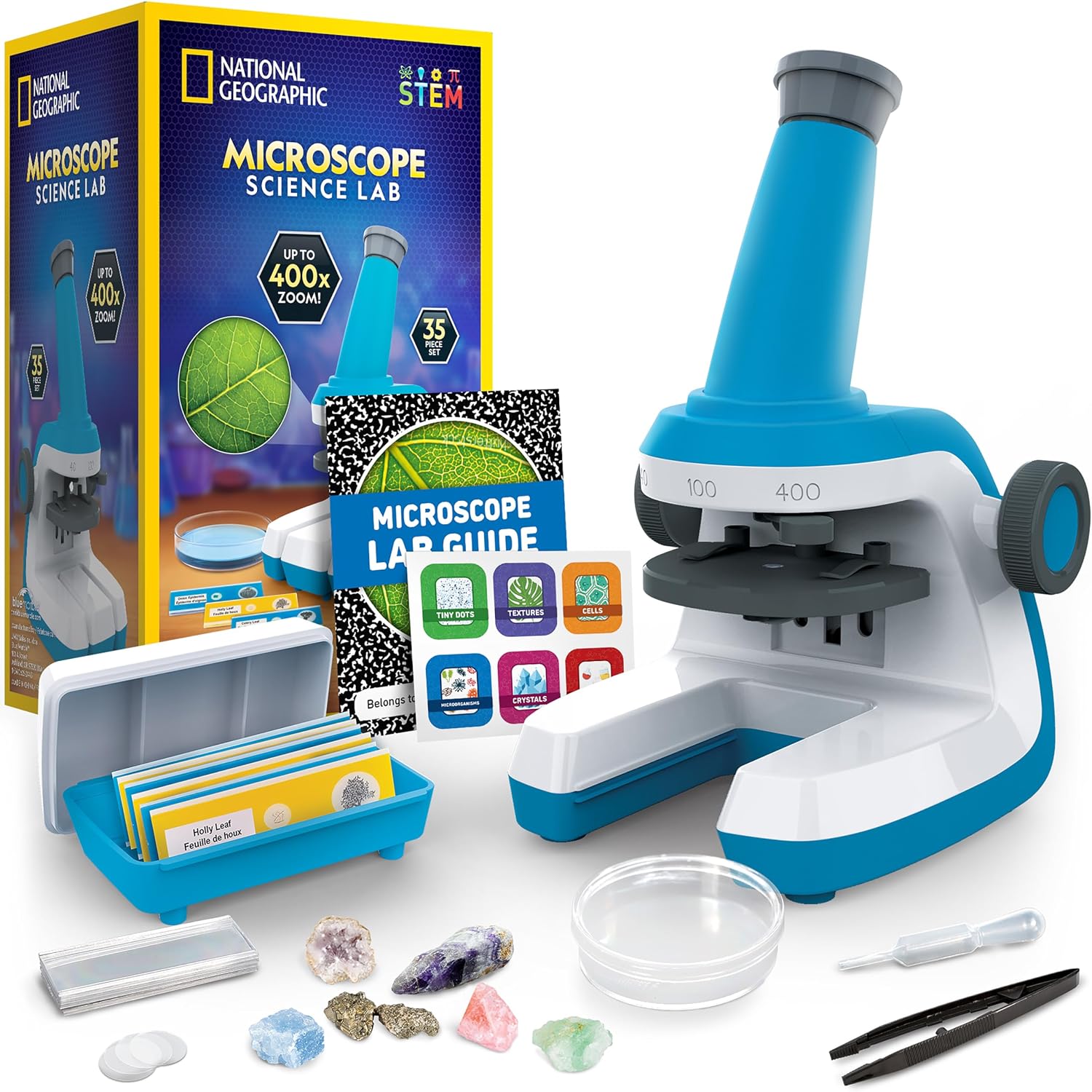 National Geographic Microscope for Kids with Up to 400x Magnification