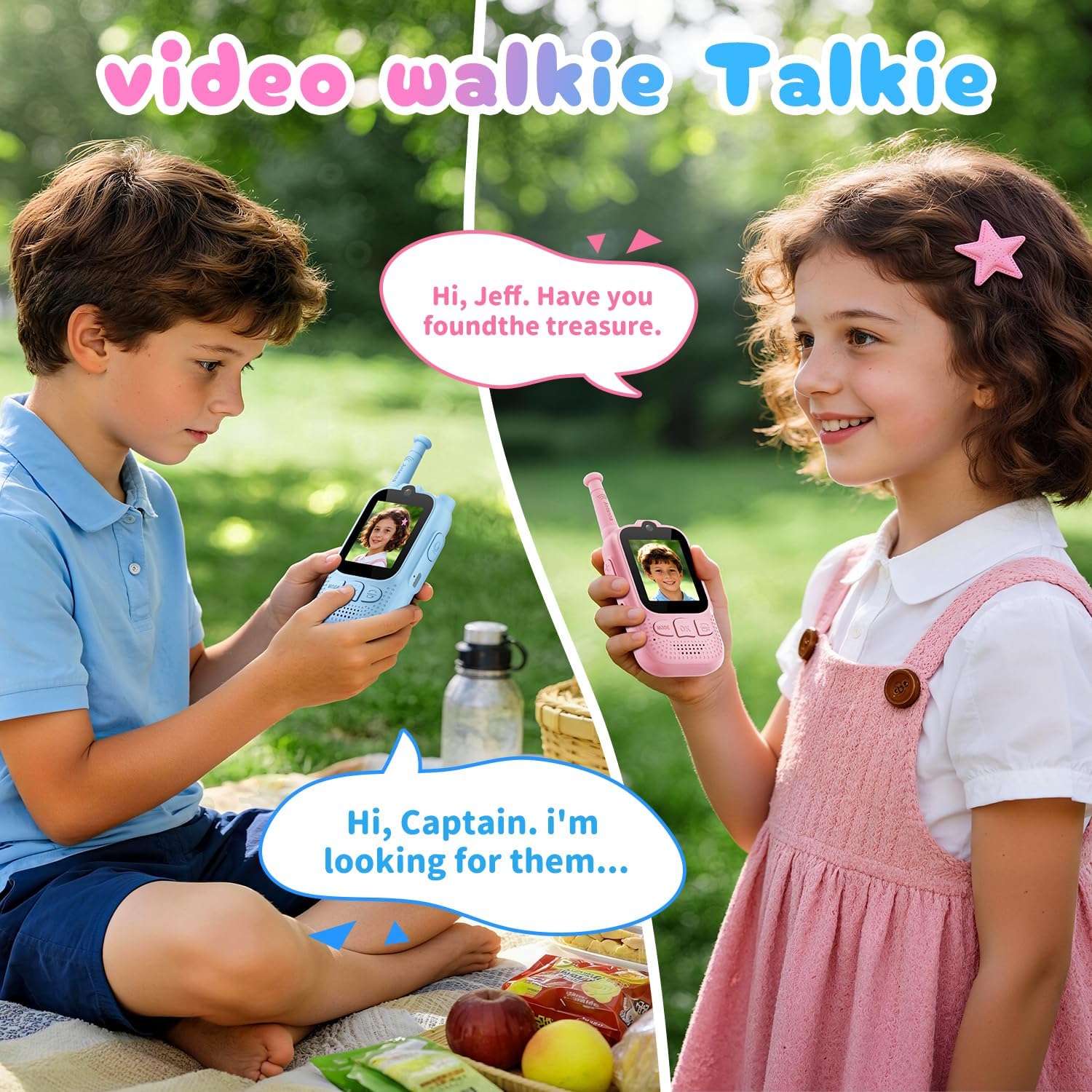 Kids Video Walkie Talkies, 2 Pack Facetime Wakey takey with Video for Kids - Image 2