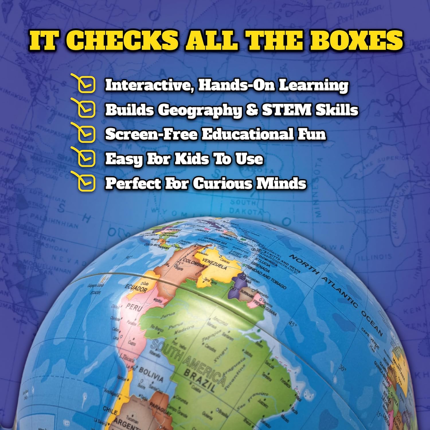 Dr. STEM Toys Interactive Talking Globe with Smart Pen, Game Panel, 300+ Geographic Quiz Questions, Touch & Learn, Music, and More - Educational Toy for Kids Ages 6+ - Image 6