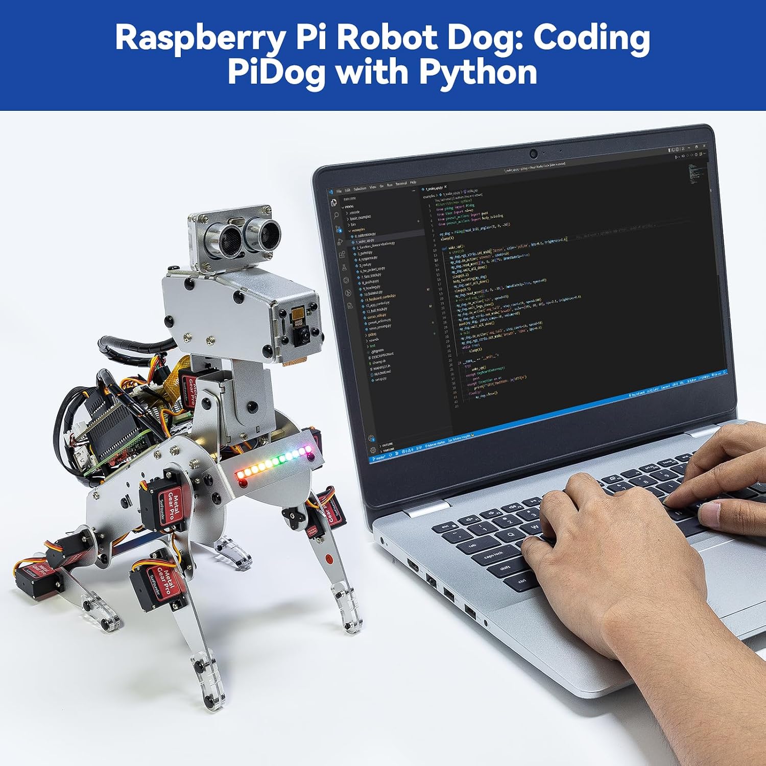 SunFounder PiDog AI Robot Dog Kit for Raspberry Pi 5/4/3B+/Zero 2W, Openclaw LLMs ChatGPT/Gemini/Grok, Voice&Video Recognition, Python, App, Gyroscope, Camera (RPI NOT Included) - Image 8