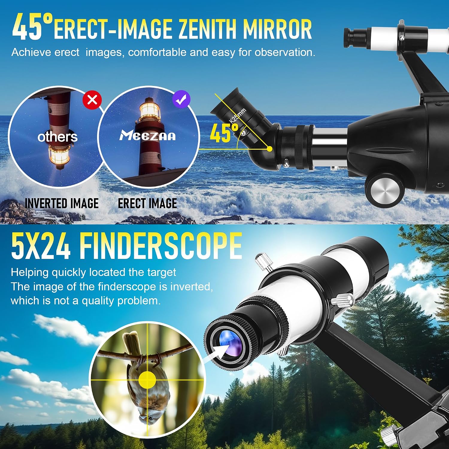 MEEZAA Telescope for Adults High Powered, 90mm Aperture 800mm Refractor - Image 4