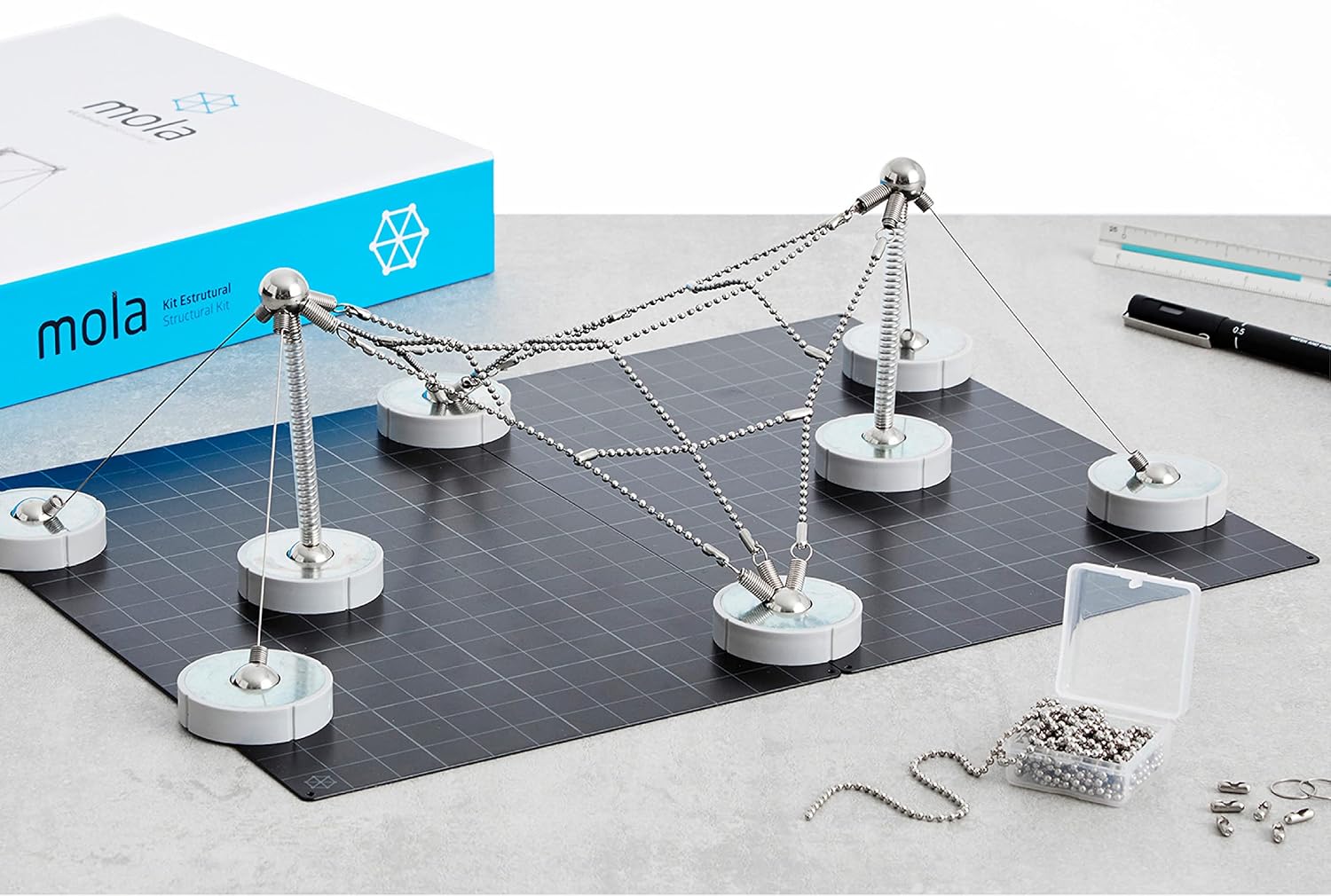 Mola Structural Kit 3 | Magnetic Modular Kit for Engineering and Architecture Education | 205 Pieces + Practical Guide - Image 9