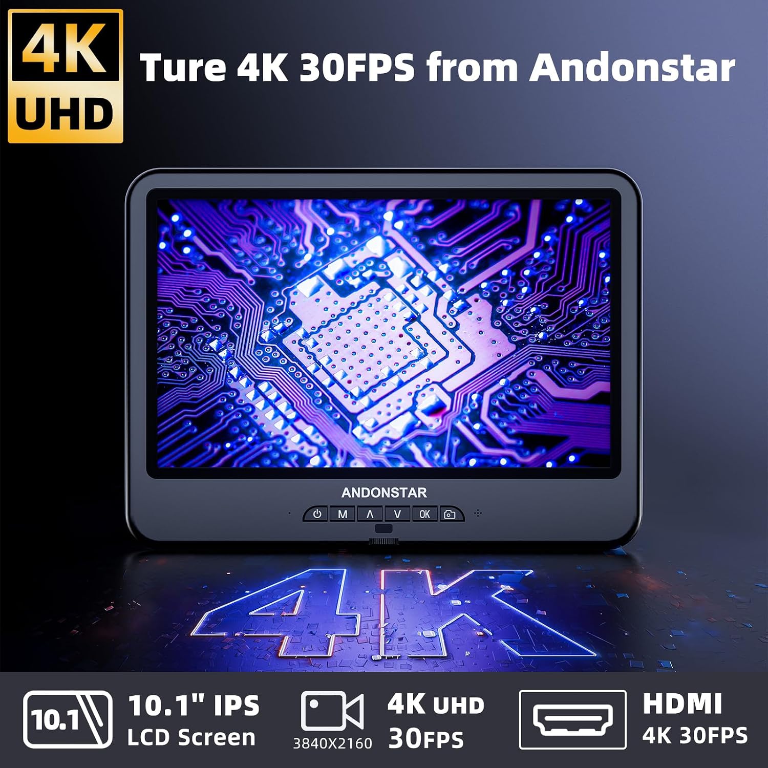 Andonstar AD208S-FA 4K HDMI Digital Microscope for Soldering 10.1" Screen - Image 2