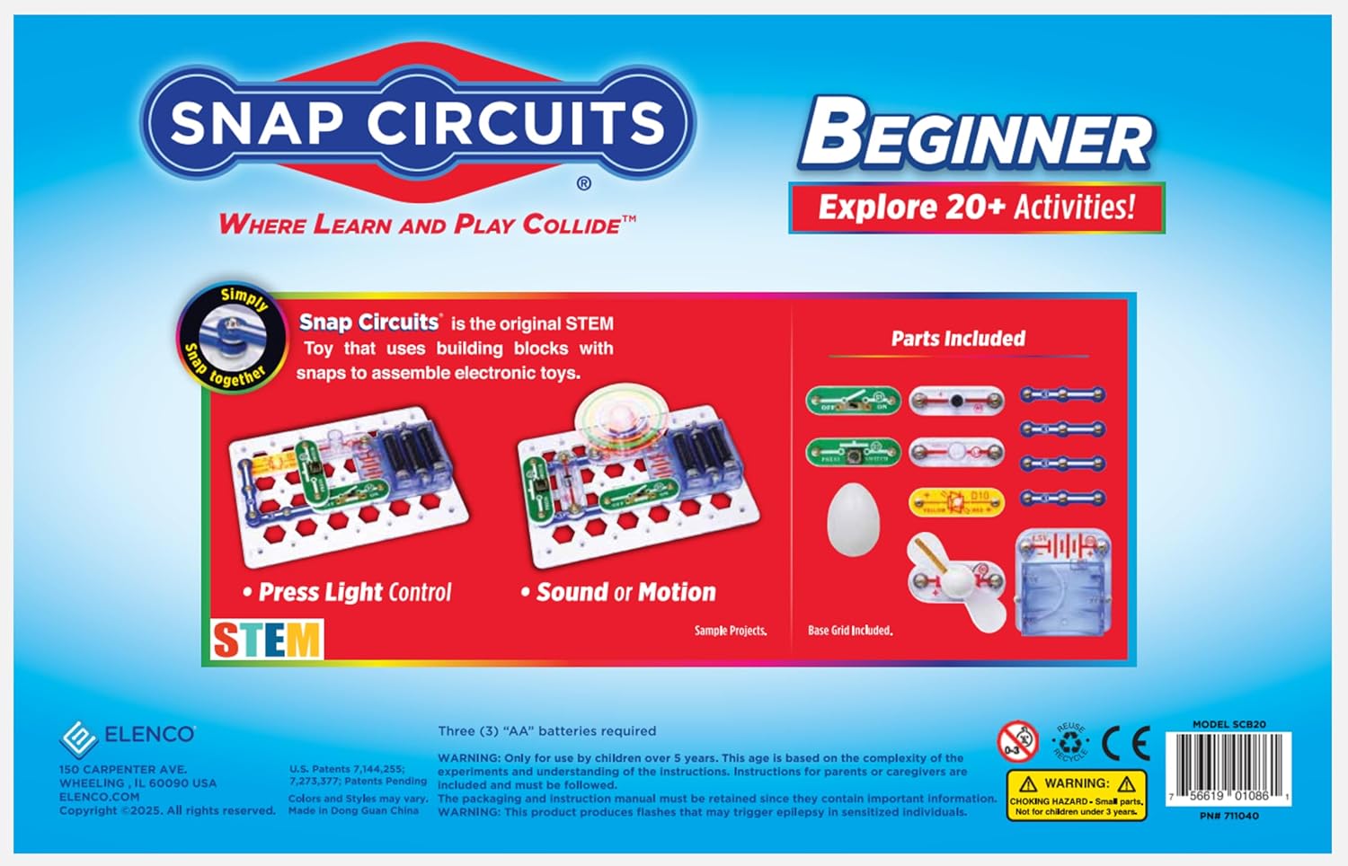 SNAP CIRCUITS Beginner SCB-20 STEM Electronics Toy for Kids Ages 5-9 - Image 2