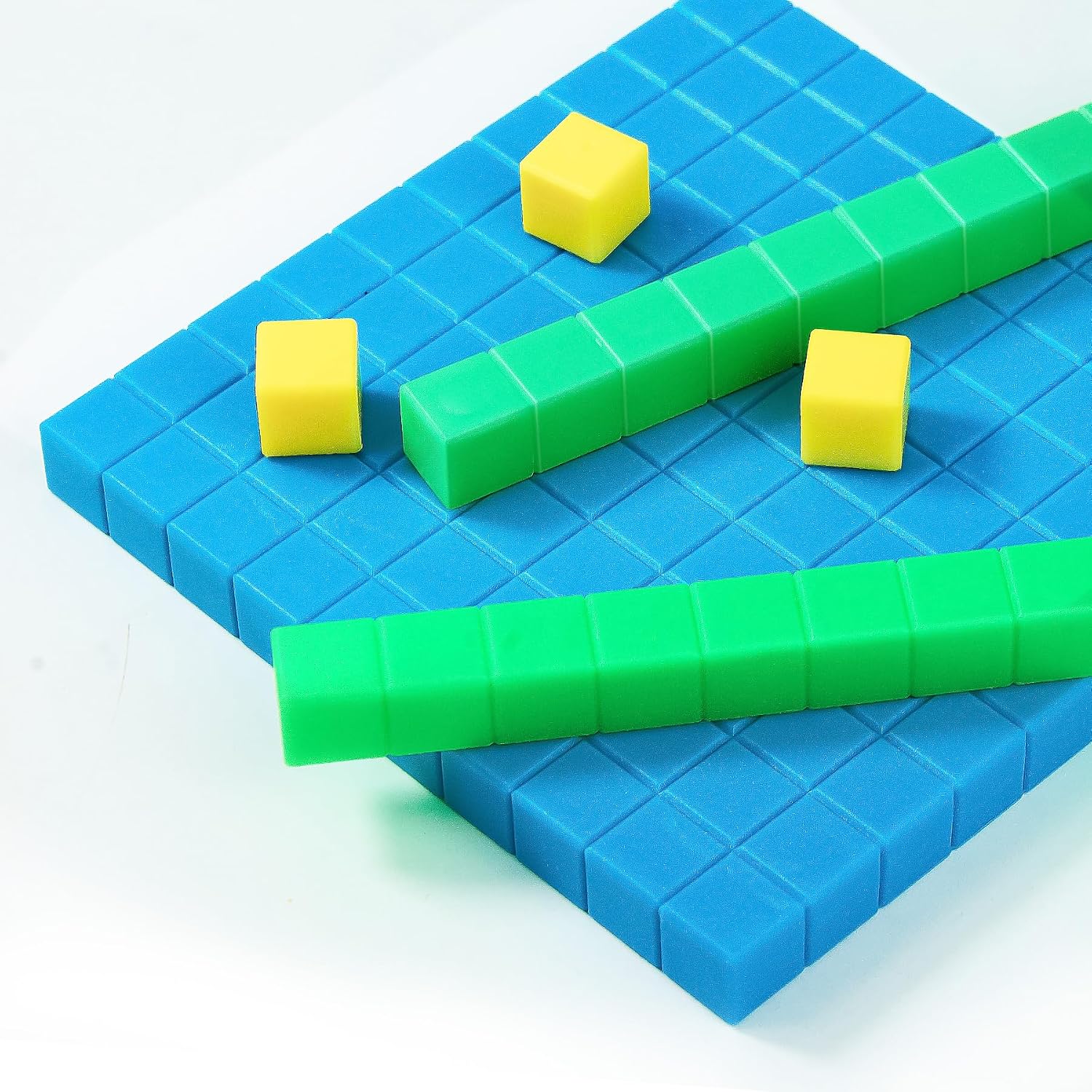 Math Manipulatives for Kids Aged 3+.Base Ten Blocks with Place Value Chart - Plastic Math Cubes to Help Educate Kindergarten Teachers.133 PCS - Image 6