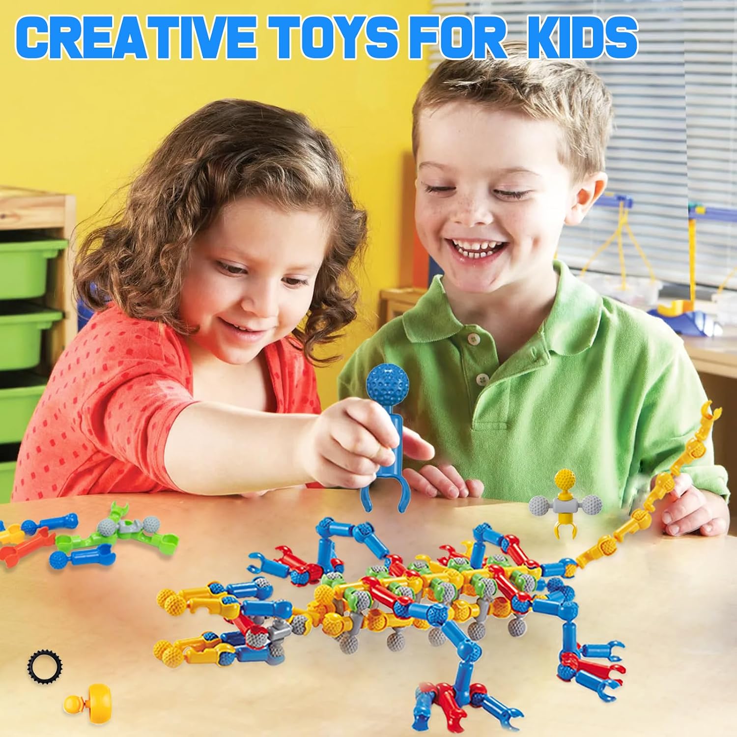 170 Pcs STEM Building Toys for Kids Ages 4-8, Building Blocks Educational Construction Engineering Building Kit for Ages 3 4 5 6 7 8 9 Year Old Creative Kids Games, Christmas Birthday Gifts Boys Girls - Image 3