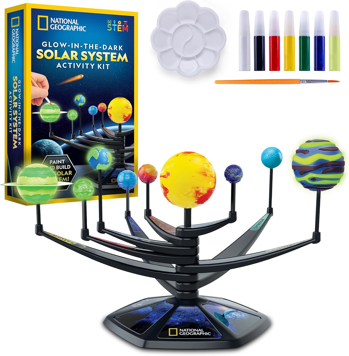 National Geographic Glow in the Dark Solar System Model for Kids Ages 8-12