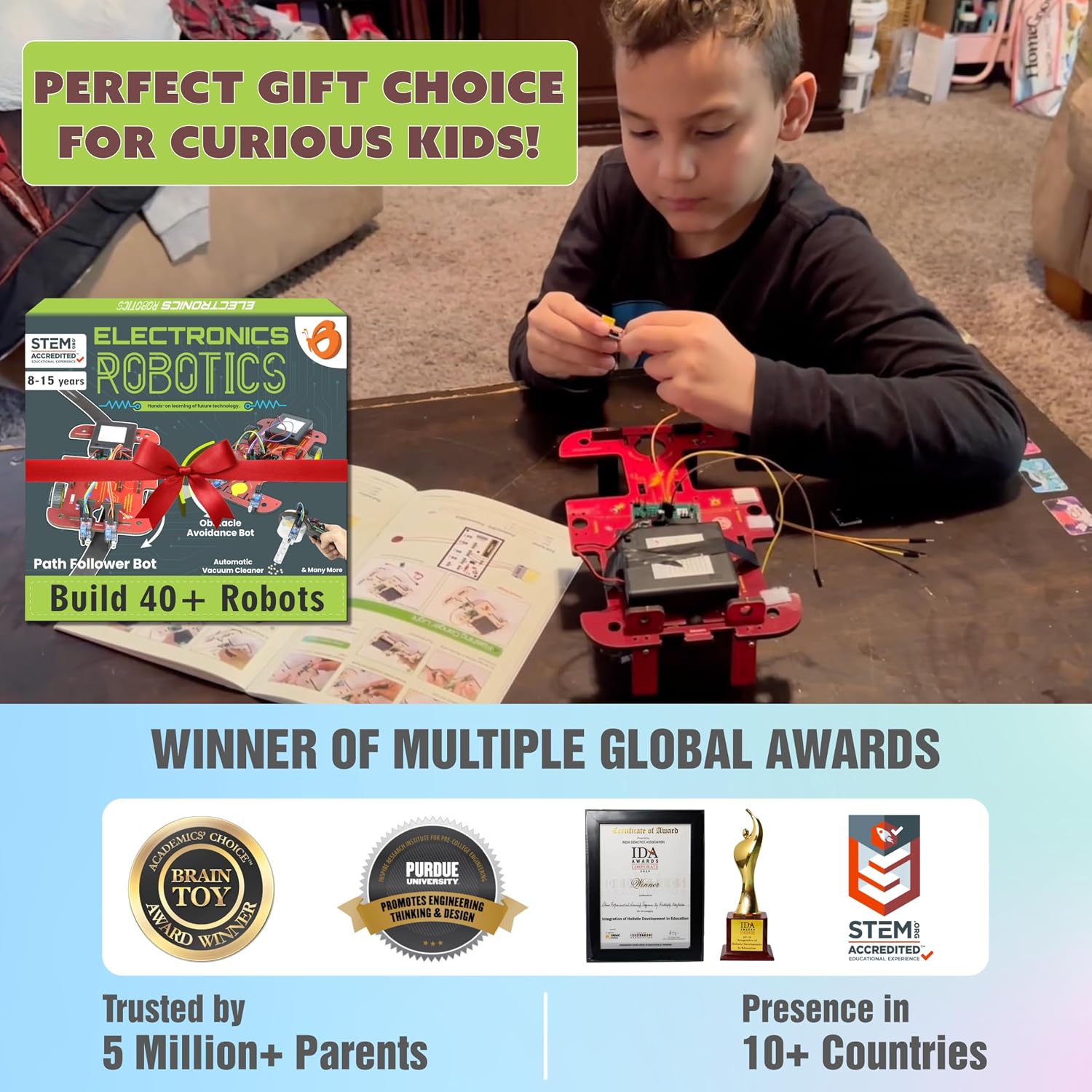 ButterflyEdufields 40in1 STEM Robotics Kits for Kids 8-12 Years | DIY Robots Projects for Kids with Electronics Board & Sensors | Best Educational Homeschooling Gift for 8 10 12 Years | 100+ Parts - Image 7