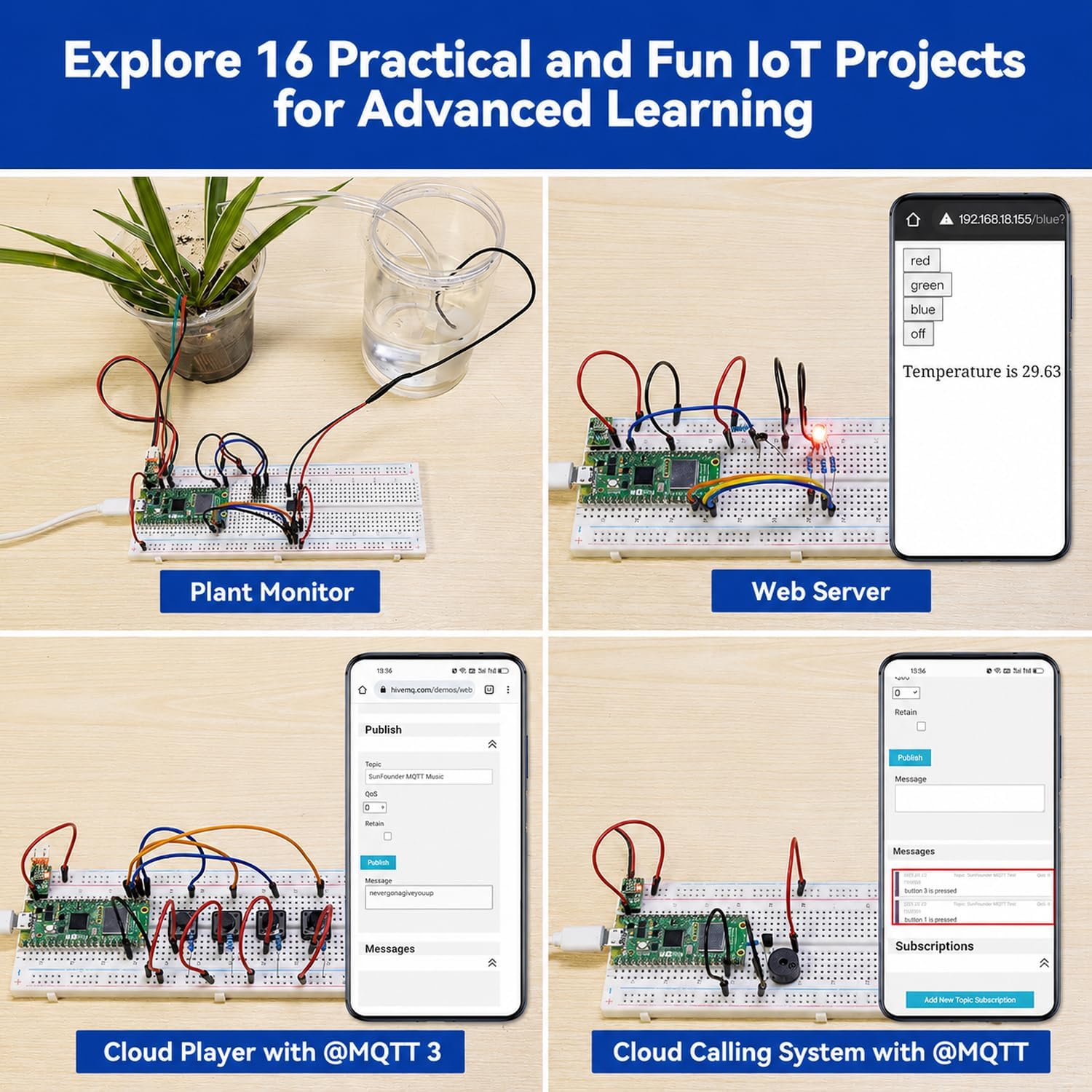 SunFounder Raspberry Pi Pico 2 W Ultimate Starter Kit with 110+Video Courses Online Tutorials, 96 Projects (16 IoT Projects), MicroPython, C++ (Compatible with Arduino IDE) - Image 7