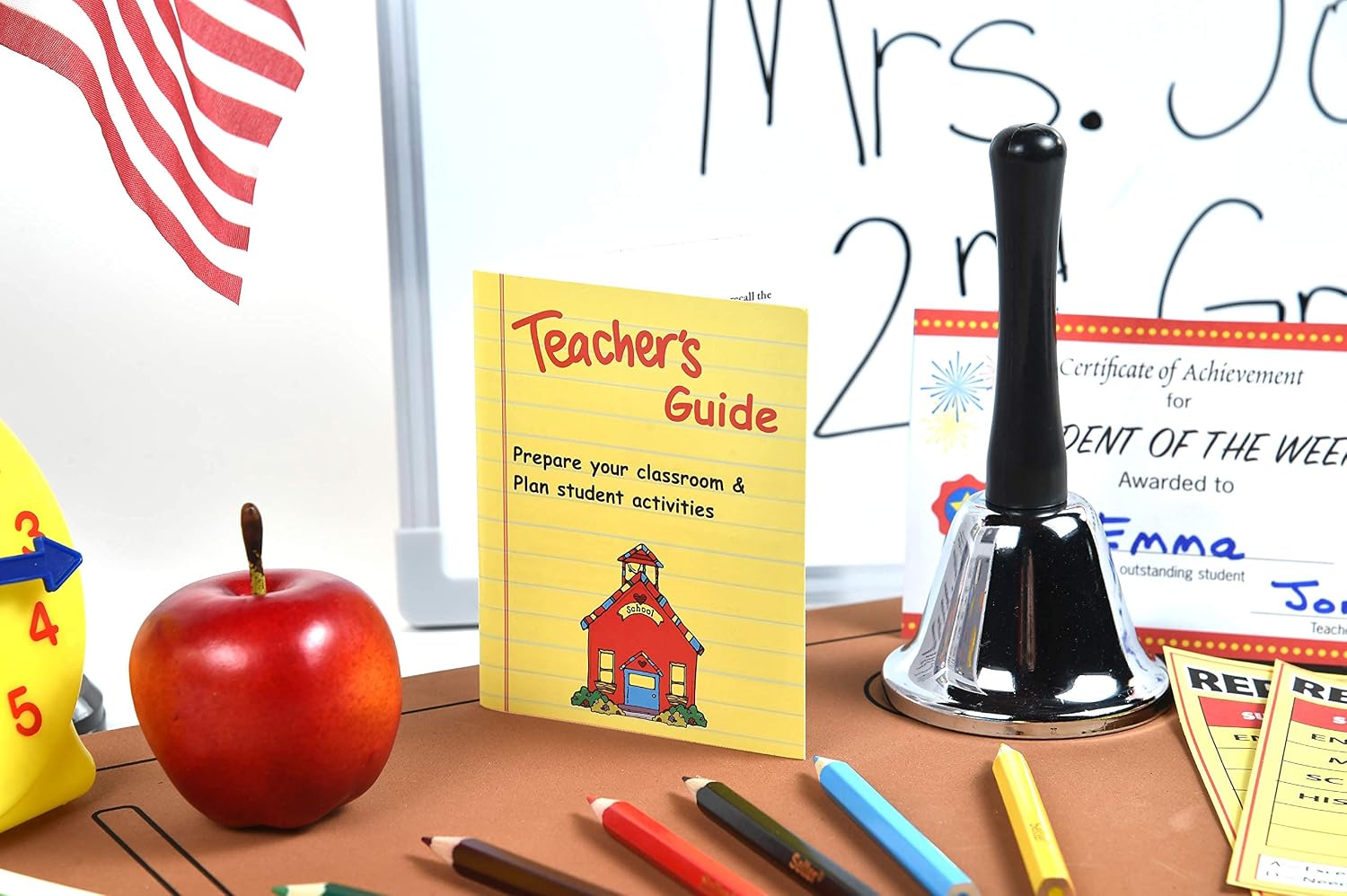 Dr. STEM Toys - Play Teacher Role-Play Set Includes Reusable White Board, Bell, Report Cards, for Home or Classroom, Over 30 Pieces Included, Gift for Kids, Complete Set - Image 9