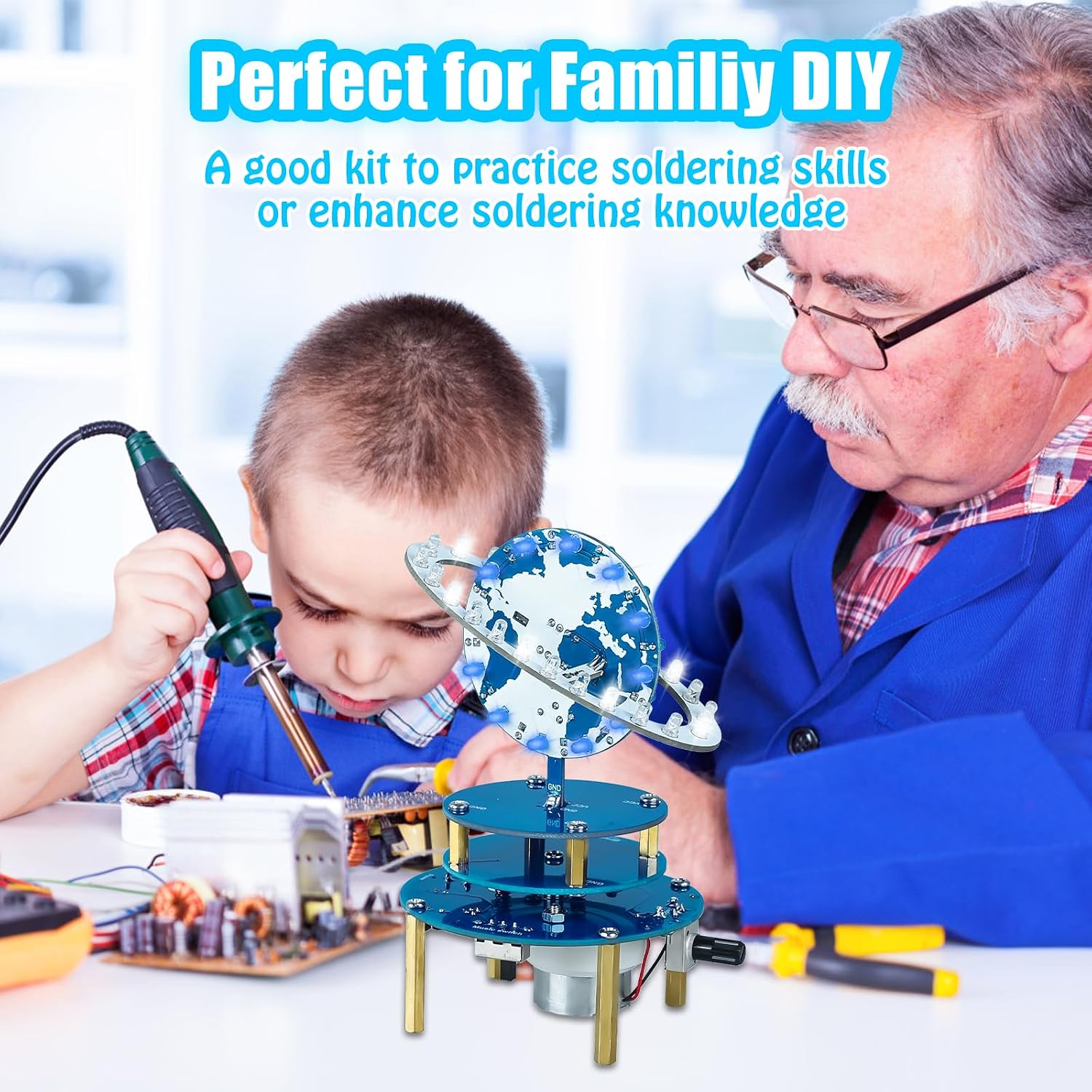 PEMENOL Soldering Project Kit, Rotating Solar System Globe Kit - Image 5