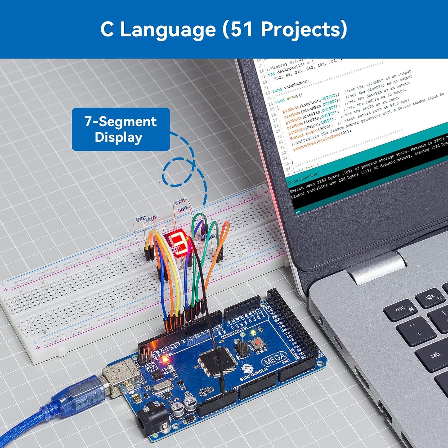 SunFounder Project The Most Complete Electronics Starter Kit Compatible with Arduino Mega 2560 R3 Mega328 Nano, 73 Tutorials Included - Image 6
