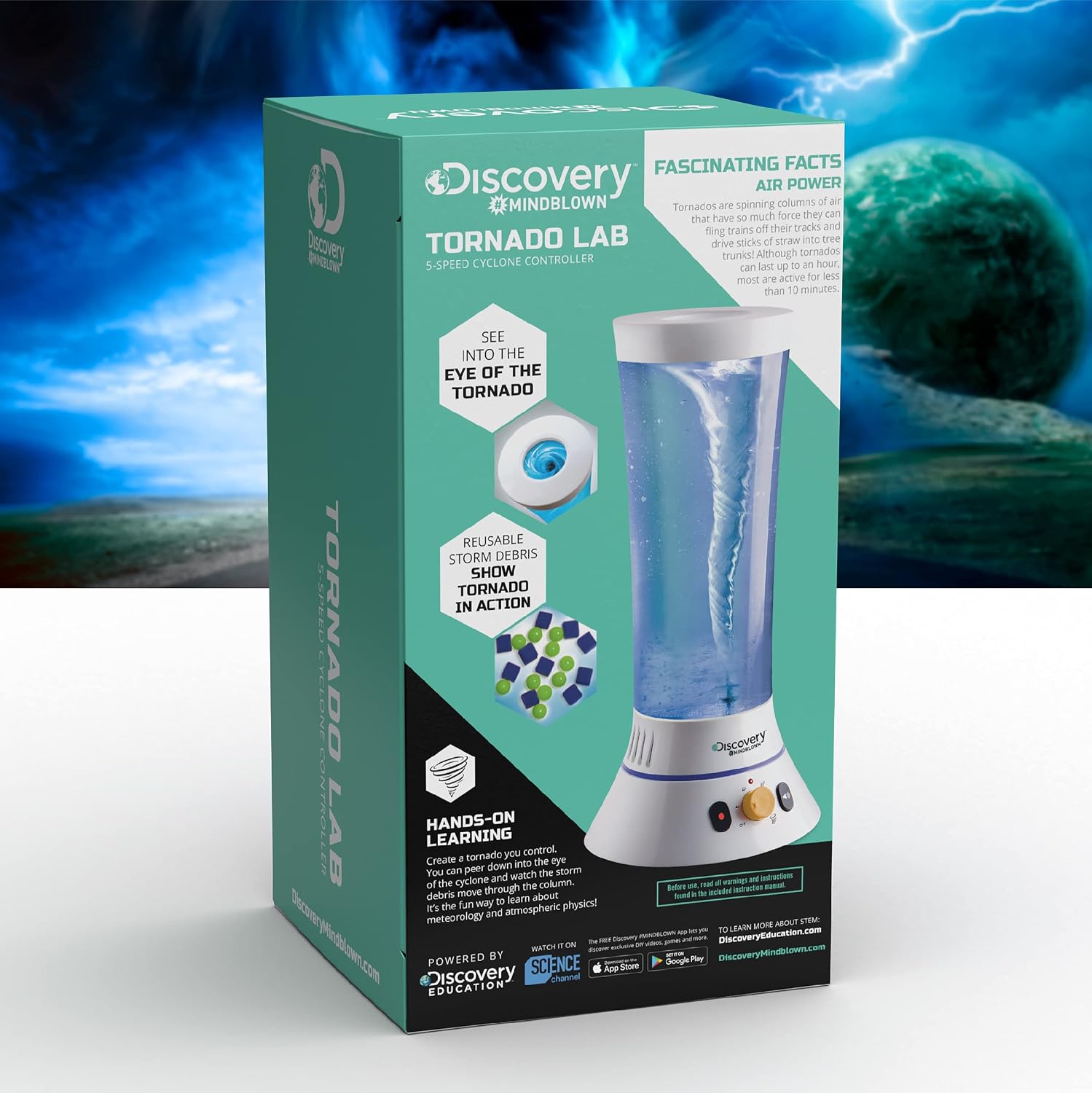 Discovery™ Tornado Lab, 5-Speed Cyclone Controller, Educational Learning Activity Kit, Fun and Exciting Toy, STEM Experiment Set for Boys, Girls, Kids Ages 6+ - Image 8