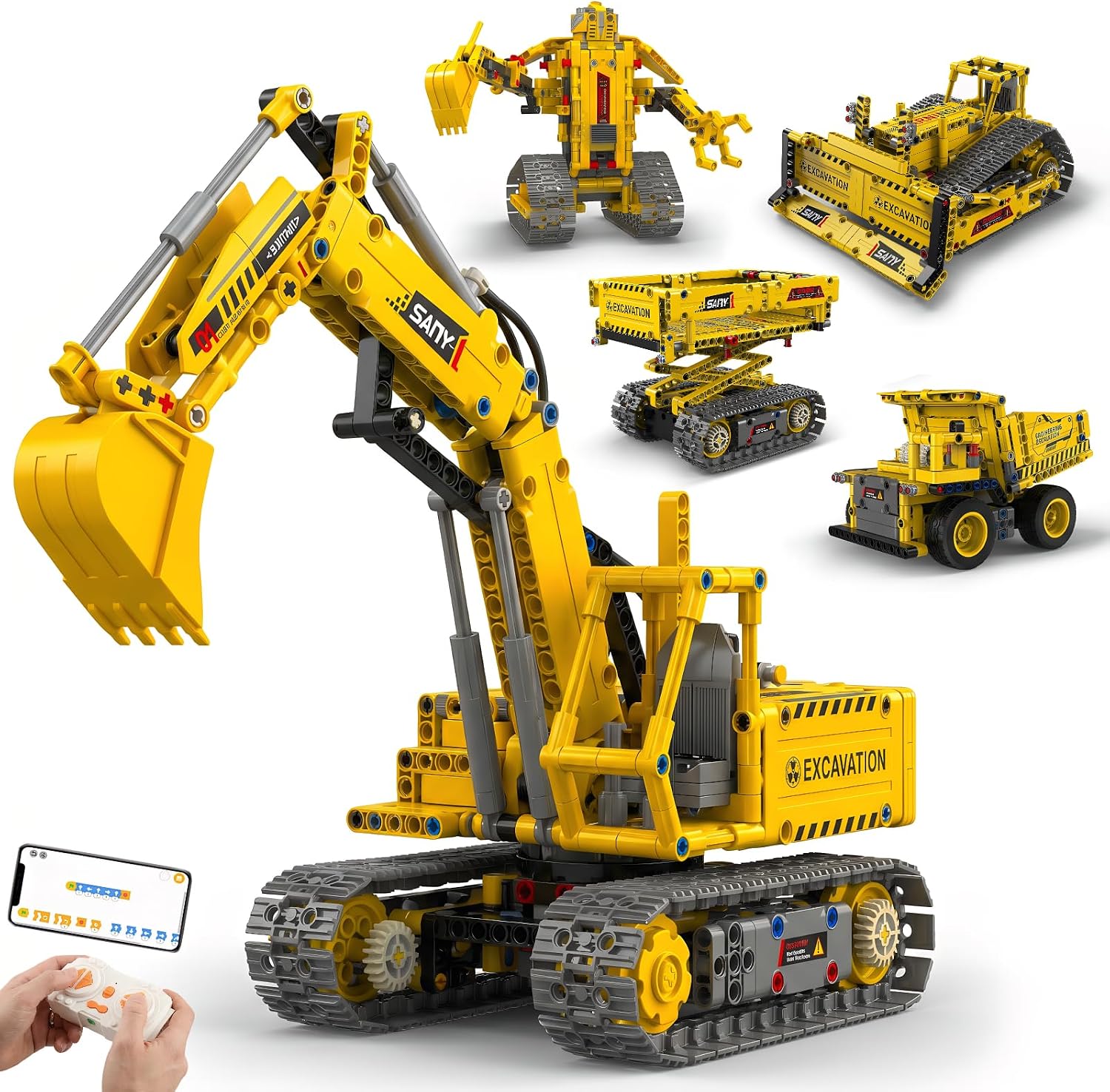 Robot Building Kit, 5-in-1 Programmable Robot Kit, App & Remote