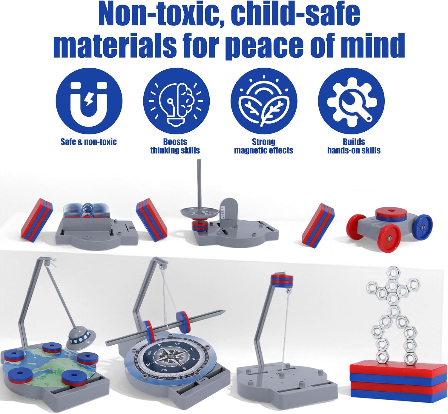 NewFamily Magnetic Science Kit for Kids, 12-in-1 STEM Physics Experiment Kit, Hands-On Magnetism Learning Toy, Ages 6 7 8 9 10 11 12 - Image 4