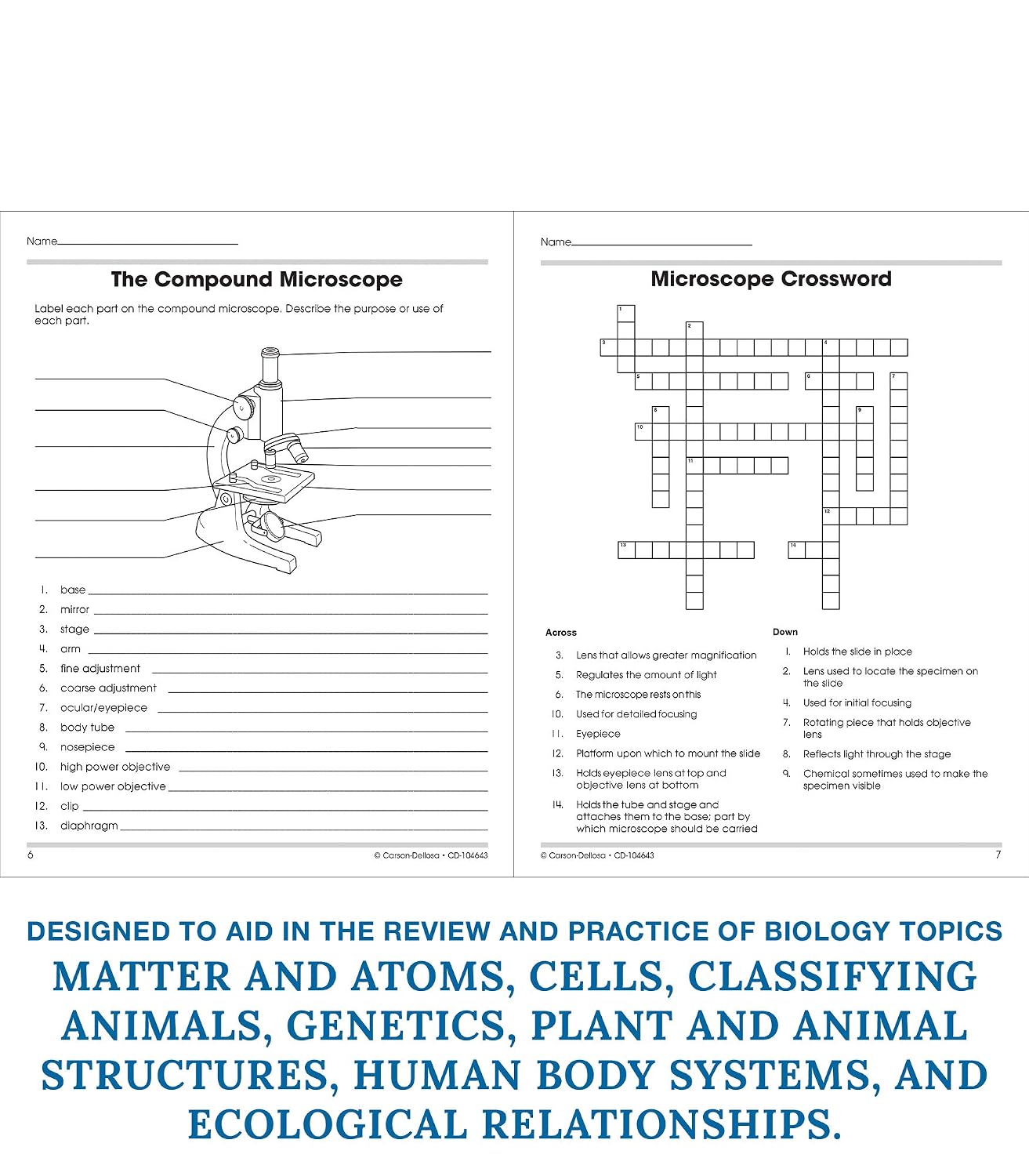 Carson Dellosa The 100 Series: Biology Workbook—Grades 6-12 Science, Matter, Atoms, Cells, Genetics, Elements, Bonds, Classroom or Homeschool Curriculum (128 pgs) - Image 4