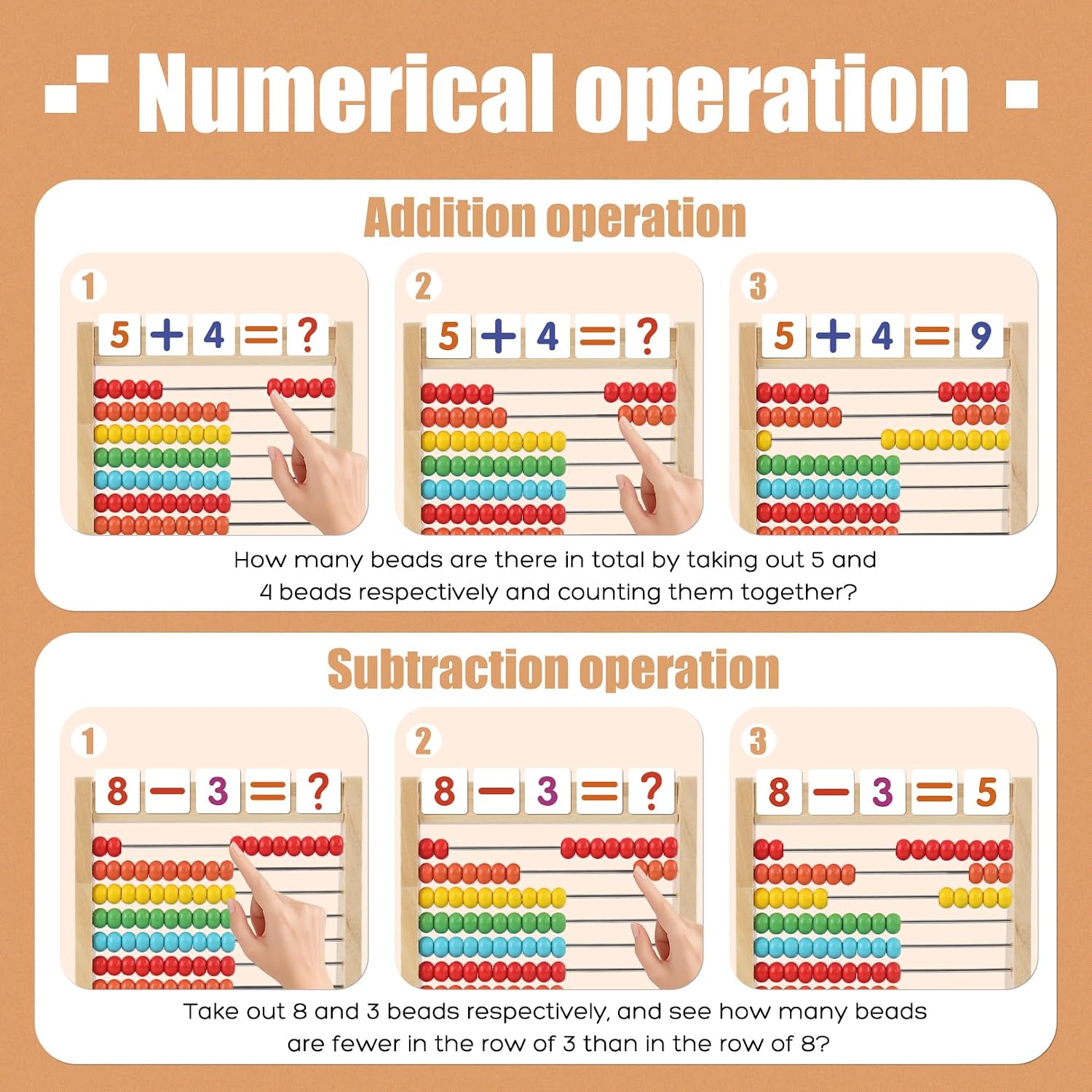 Abacus for Kids Math Wooden Abacus Counting Toy Math Manipulatives - Image 7