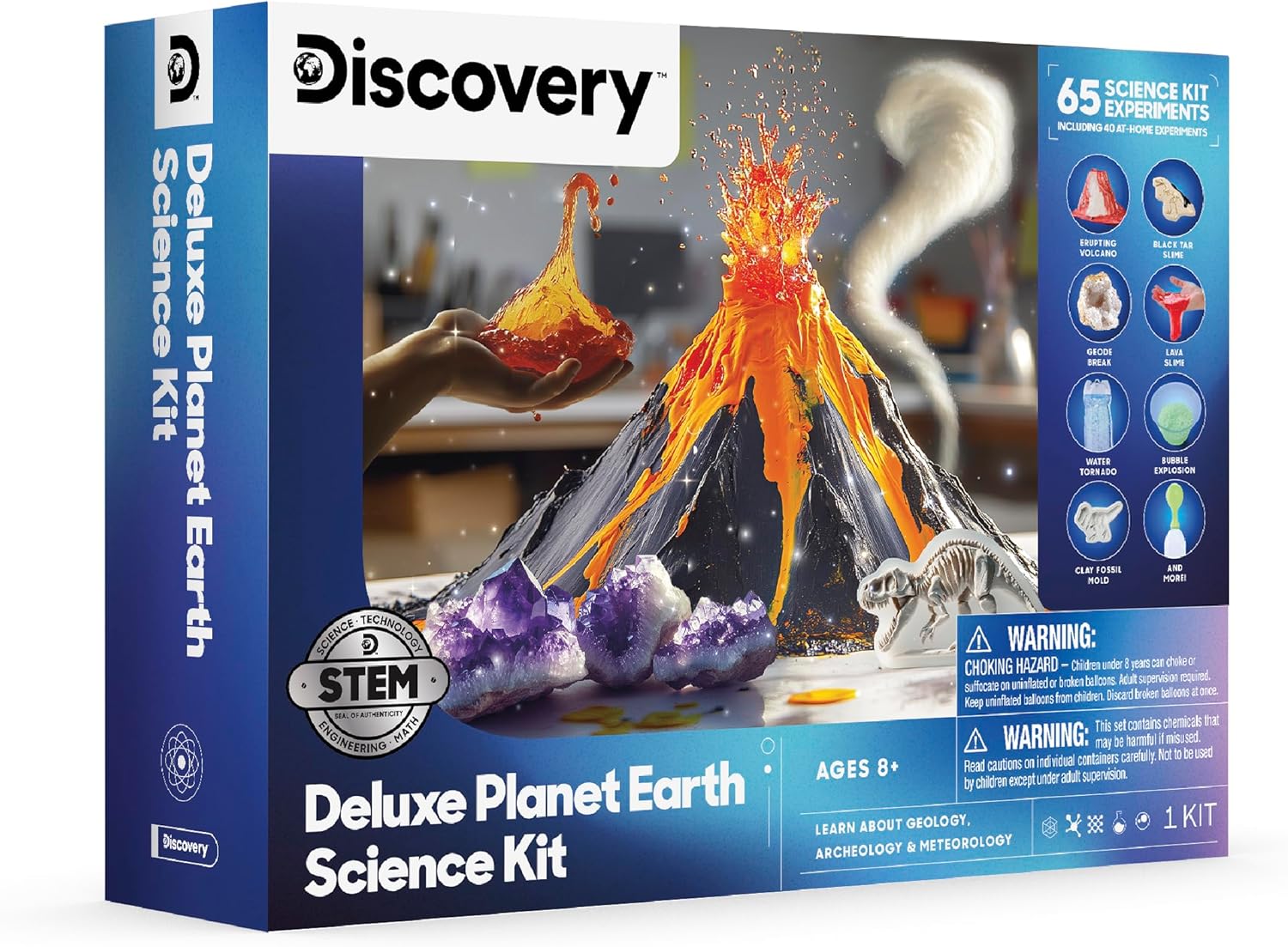Discovery™ Planet Earth Science Kit – 65 Experiment STEM Lab for Kids| Includes DIY Volcano, Tornado, Fossils, Crystals, & Slime| Geology, Chemistry & Archeology Learning Toy|Educational Gift| Ages 8+ - Image 6