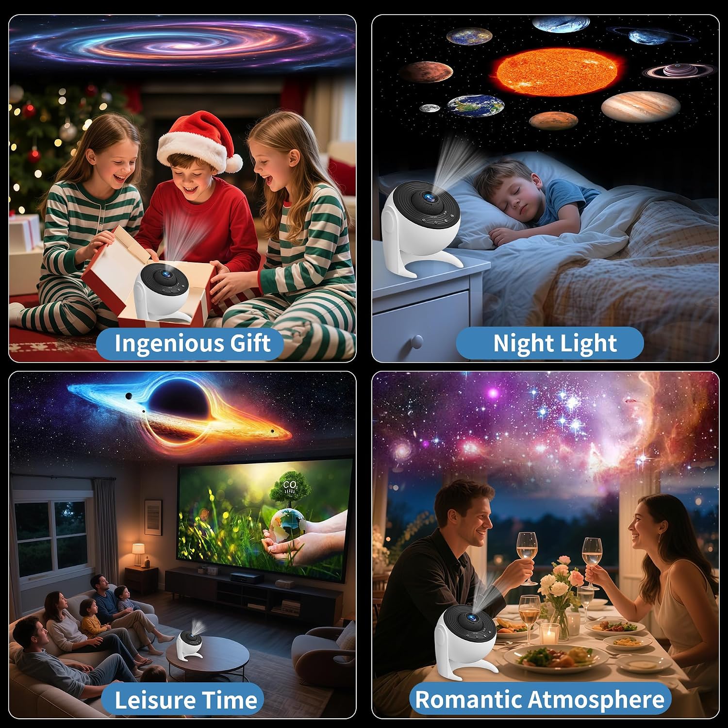 FlyLily Galaxy Projector for Bedroom, 13 in 1 Planetarium Star Projector with Solar System & Constellation, 360° Rotating Galaxy Light Projector, Space Night Light Projector for Kids Adults Gifts - Image 6