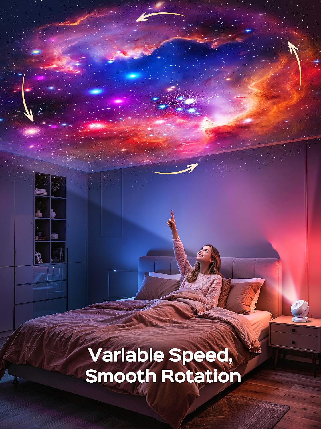 Galaxy Projector for Bedroom,29 Soothing Sounds Machine,16 HD Disc Ocean Ceiling Planetarium Star Night Light Projector,Remote Timer Bluetooth Speaker,Gifts for Boys & Girls,Sensory Product for Kids - Image 4