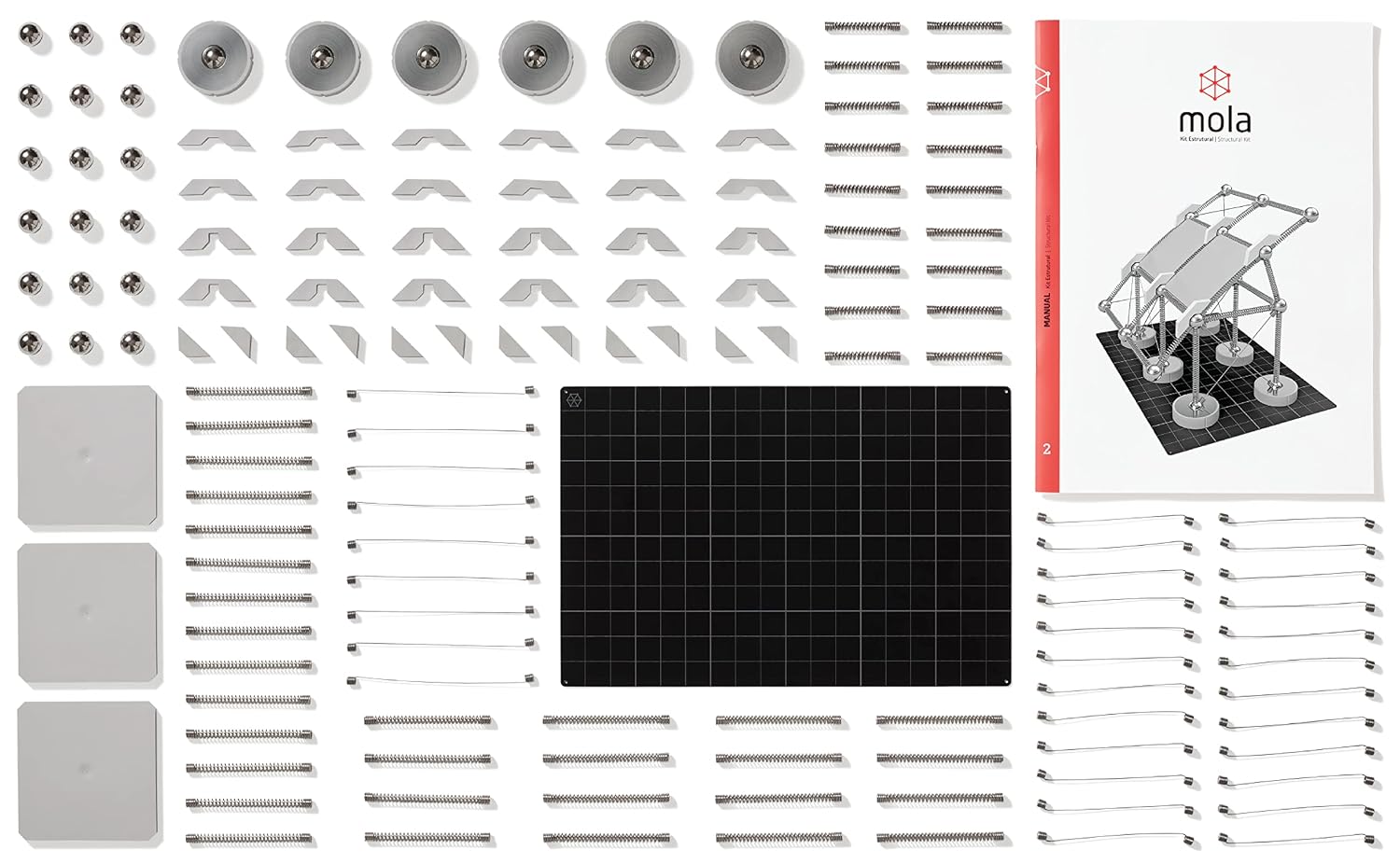 Mola Structural Kit 2 | Magnetic Modular Kit for Engineering and Architecture Education | 145 Pieces + Practical Guide - Image 4