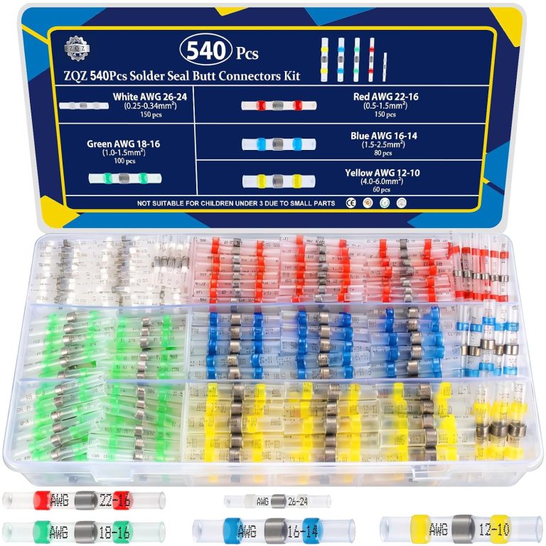 ZQZ 540Pcs Solder Heat Shrink Wire Connectors Kit Solder Stick Terminals