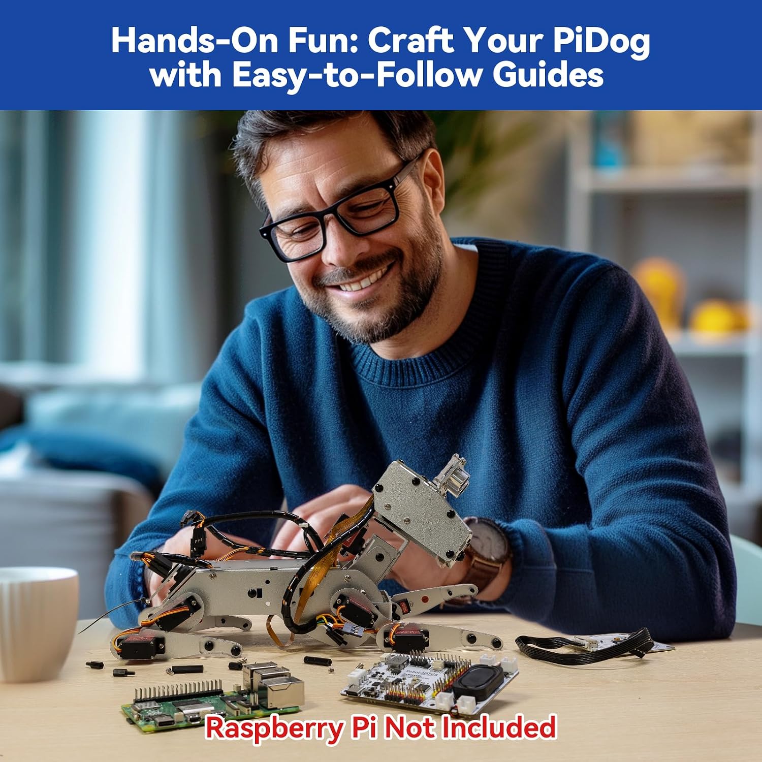 SunFounder PiDog AI Robot Dog Kit for Raspberry Pi 5/4/3B+/Zero 2W, Openclaw LLMs ChatGPT/Gemini/Grok, Voice&Video Recognition, Python, App, Gyroscope, Camera (RPI NOT Included) - Image 9