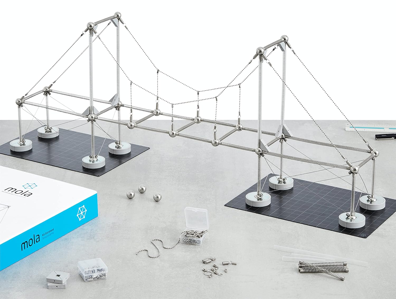 Mola Structural Kit 3 | Magnetic Modular Kit for Engineering and Architecture Education | 205 Pieces + Practical Guide - Image 2