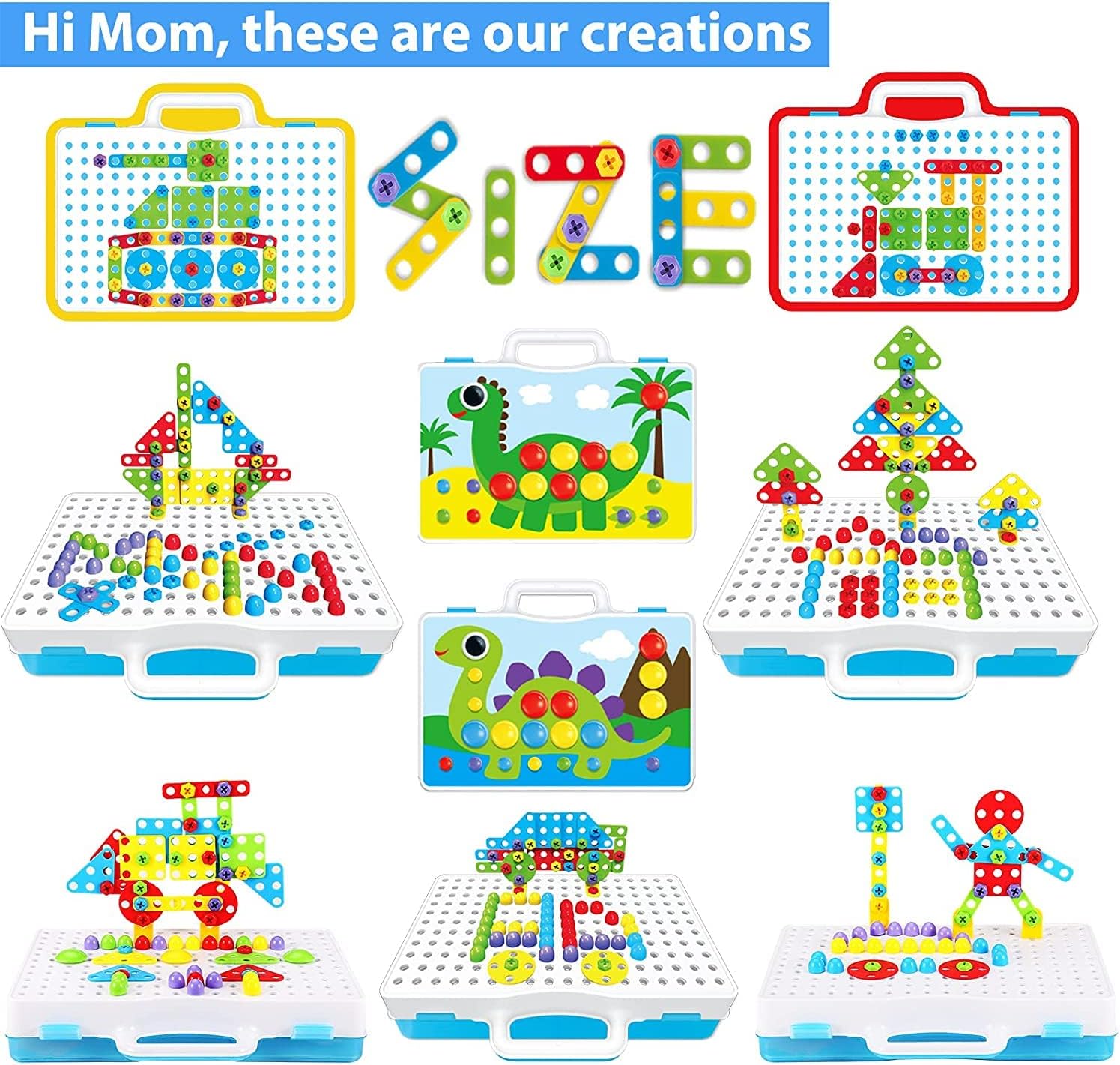 Educational Toys Building Blocks, 244 Pieces Electric Screwdriver DIY Building Toys for Boys and Girls, Educational Construction Building kit for Kids Ages 4 5 6 7 8 9 10 Year Old - Image 2