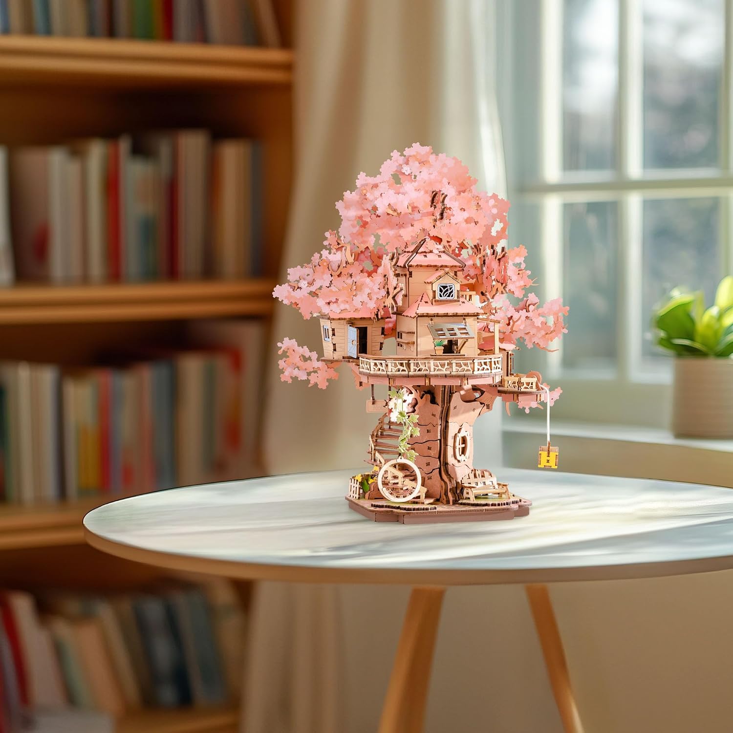 Rolife 3D Puzzles for Adults, Cherry Blossom Bonsai Tree Plants, Japanese Sakura Tree House Flowers Building Set for Adults for Table Toys & Home Decor, Creative Birthday Gift for Girls&Boys (535 PCS) - Image 6