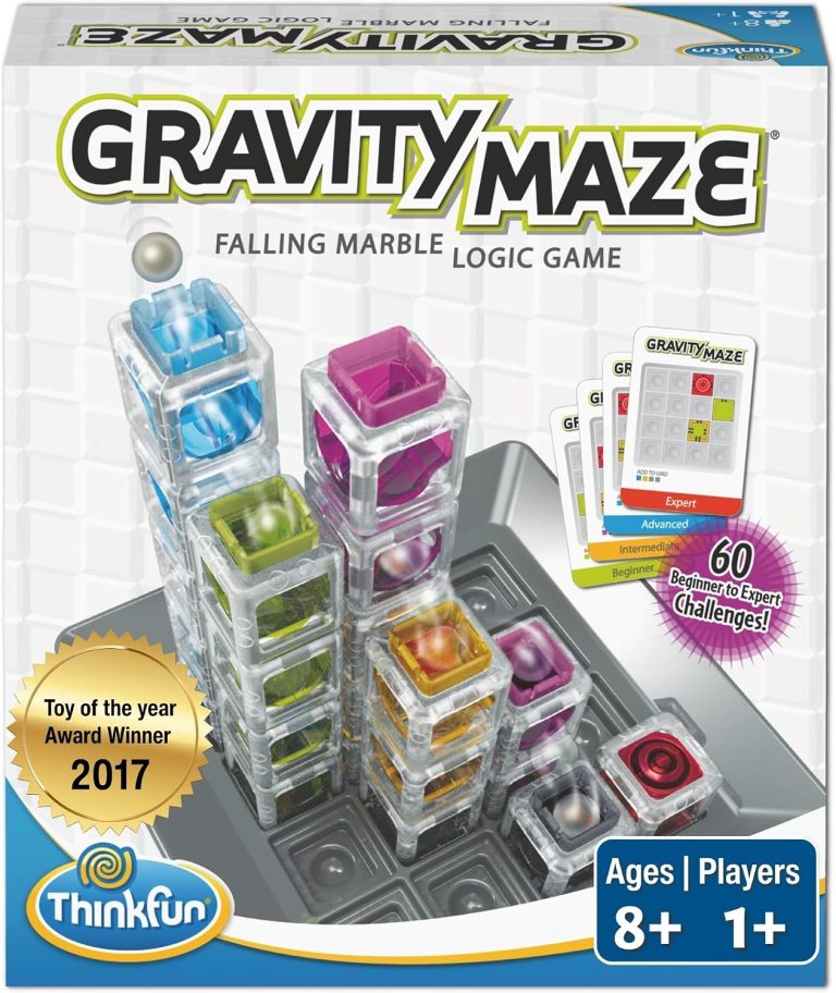 ThinkFun Gravity Maze - Falling Marble Logic Game - Challenging STEM Toy for Kids 8-12 - Gravity Marble Maze - Brain-Building Fun - Educational Gift - Boosts Critical Thinking & Problem Solving