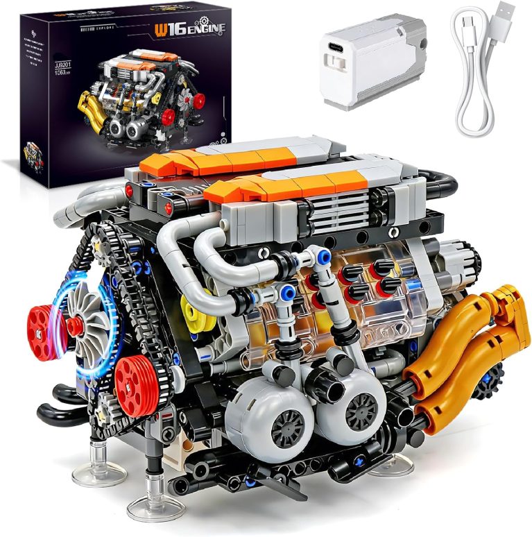 V8 Engine Model Kit that Runs,Build Your Own Visible Motor W16 Building Set