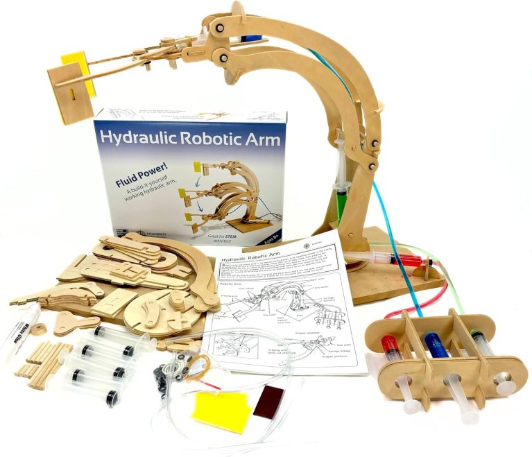 PATHFINDERS STEM Kit – Hydraulic Robotic Arm | Wooden Building Kit for Kids Ages 8-12 | Mechanical Engineering Toy | Hands-On STEM Project for Boys & Girls
