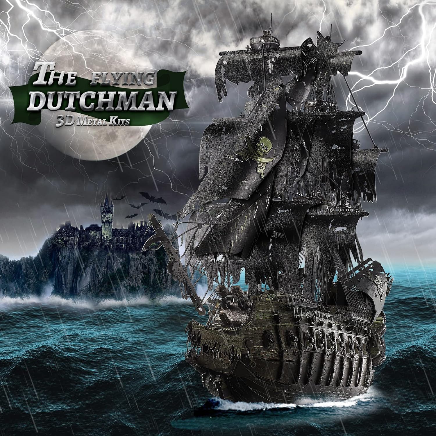 Piececool Metal 3D Puzzles for Adults, Flying Dutchman Pirate Ship Model Kits, 3D Watercraft Model Building Kit, DIY Craft Kits Difficult 3D Puzzles for Family Time, Great Christmas Birthday Gifts - Image 6