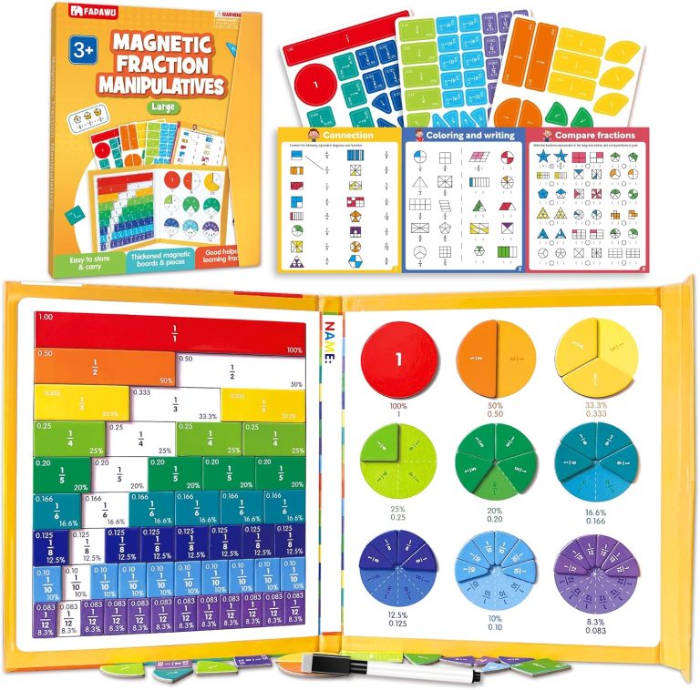 Large Magnetic Fraction Playbook Maths Manipulatives for Kids