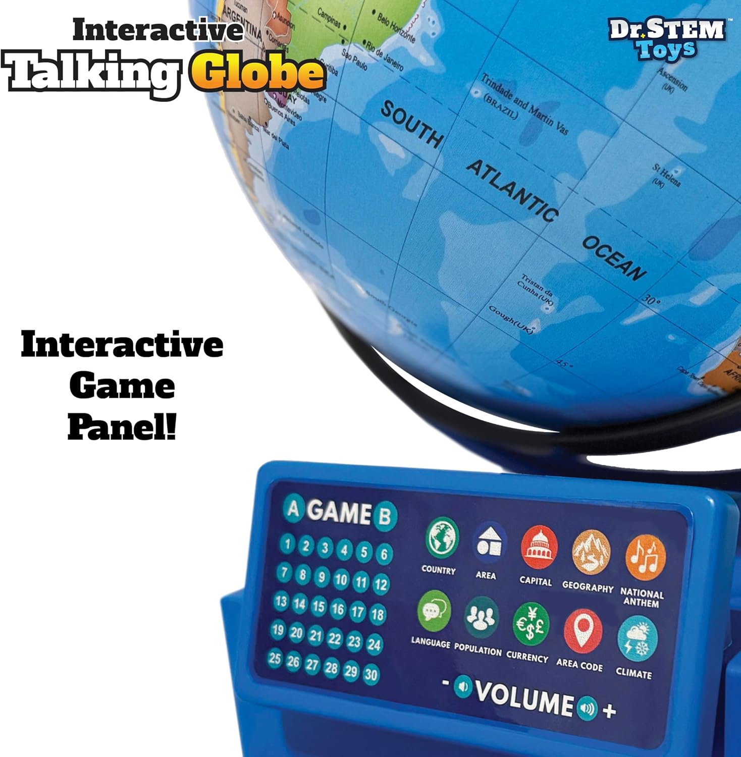 Dr. STEM Toys Interactive Talking Globe with Smart Pen, Game Panel, 300+ Geographic Quiz Questions, Touch & Learn, Music, and More - Educational Toy for Kids Ages 6+ - Image 8